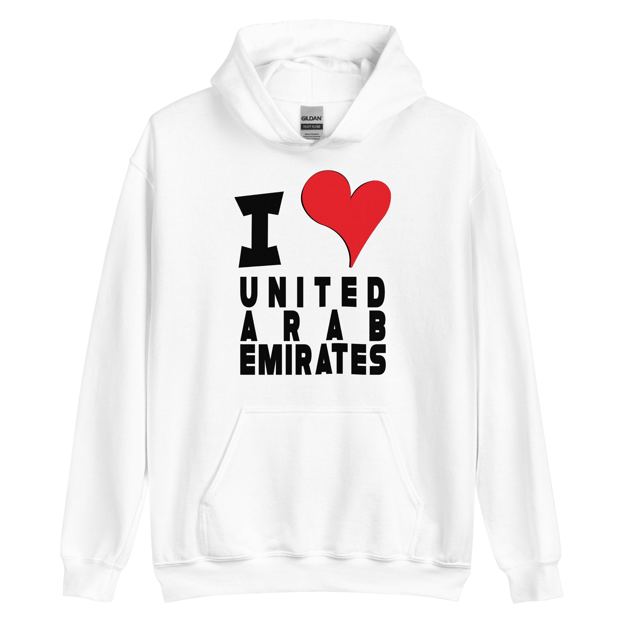 Unisex Hoodie - I Love United Arab Emirates Red