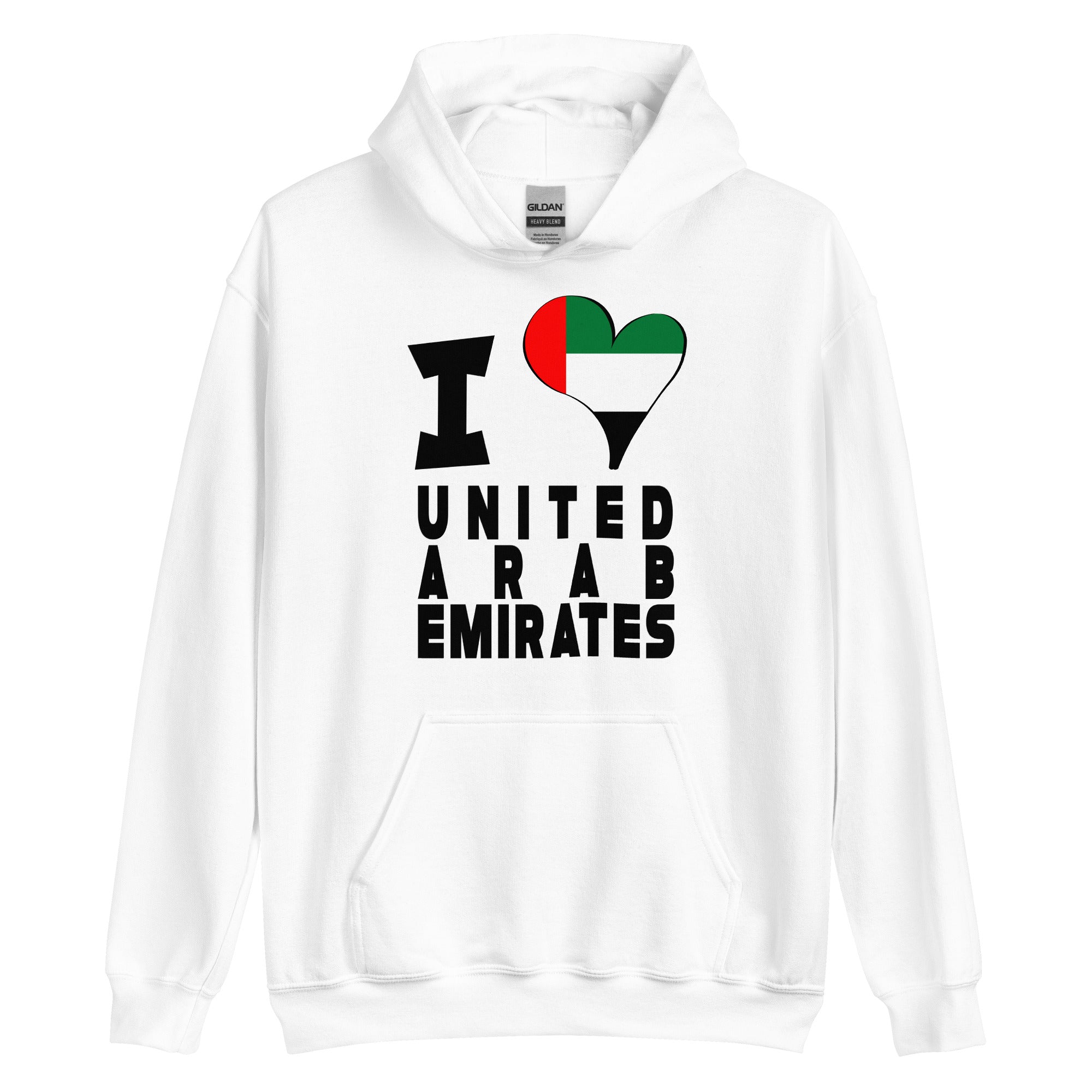 Unisex Hoodie -  I Love United Arab Emirates Flag