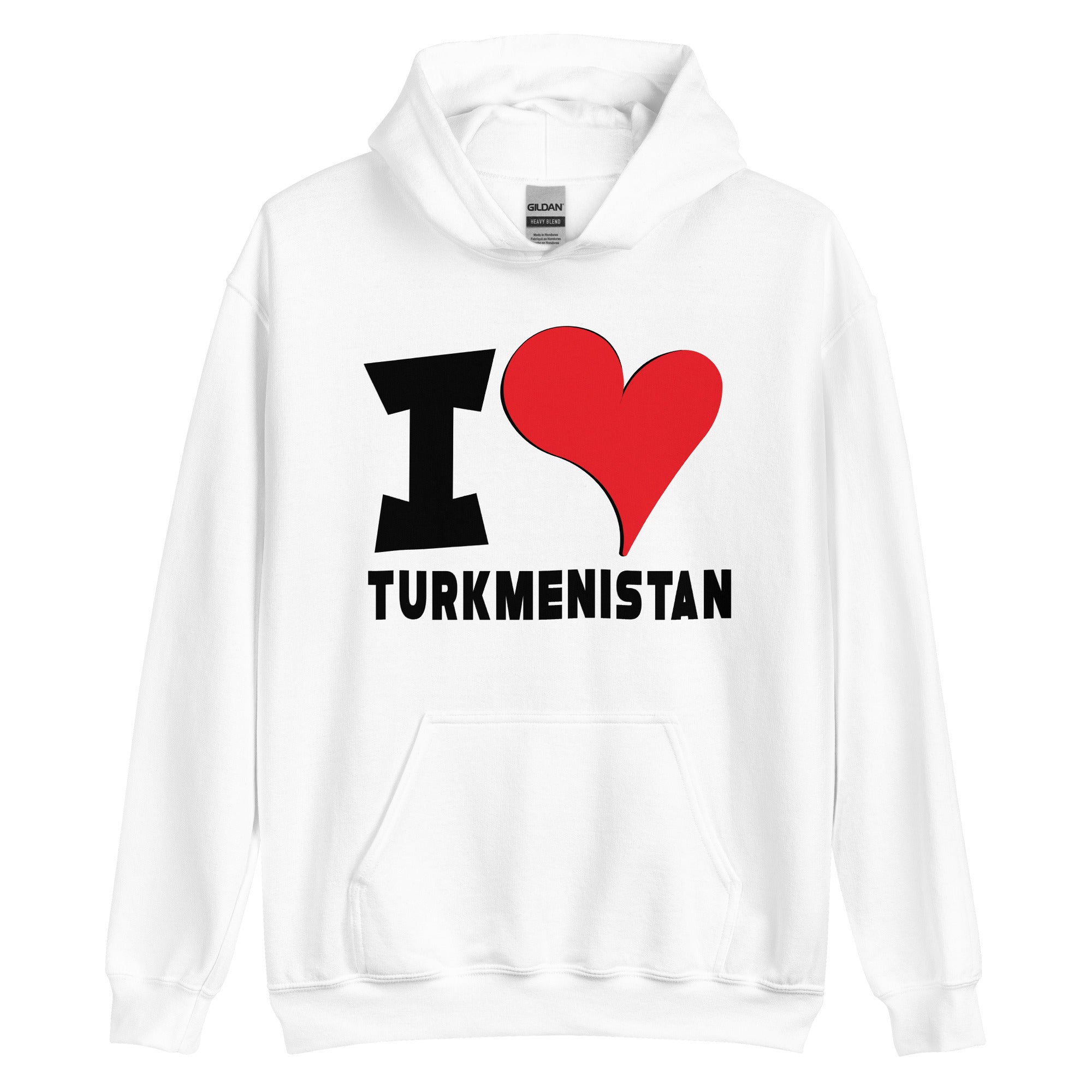 Unisex Hoodie - I Love Turkmenistan Red