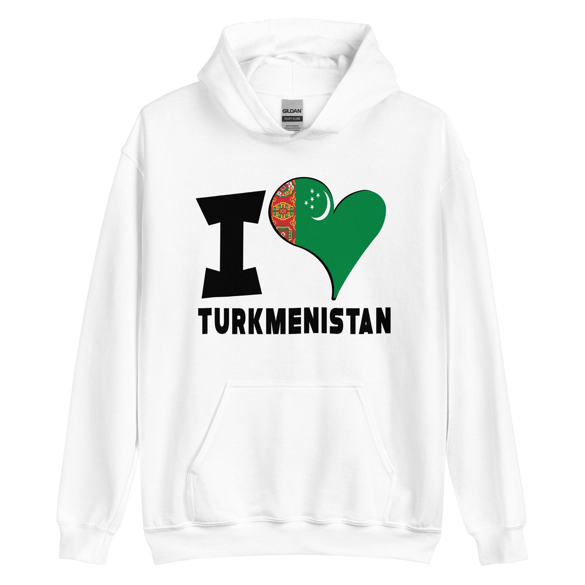 Unisex Hoodie - I Love Turkmenistan Flag