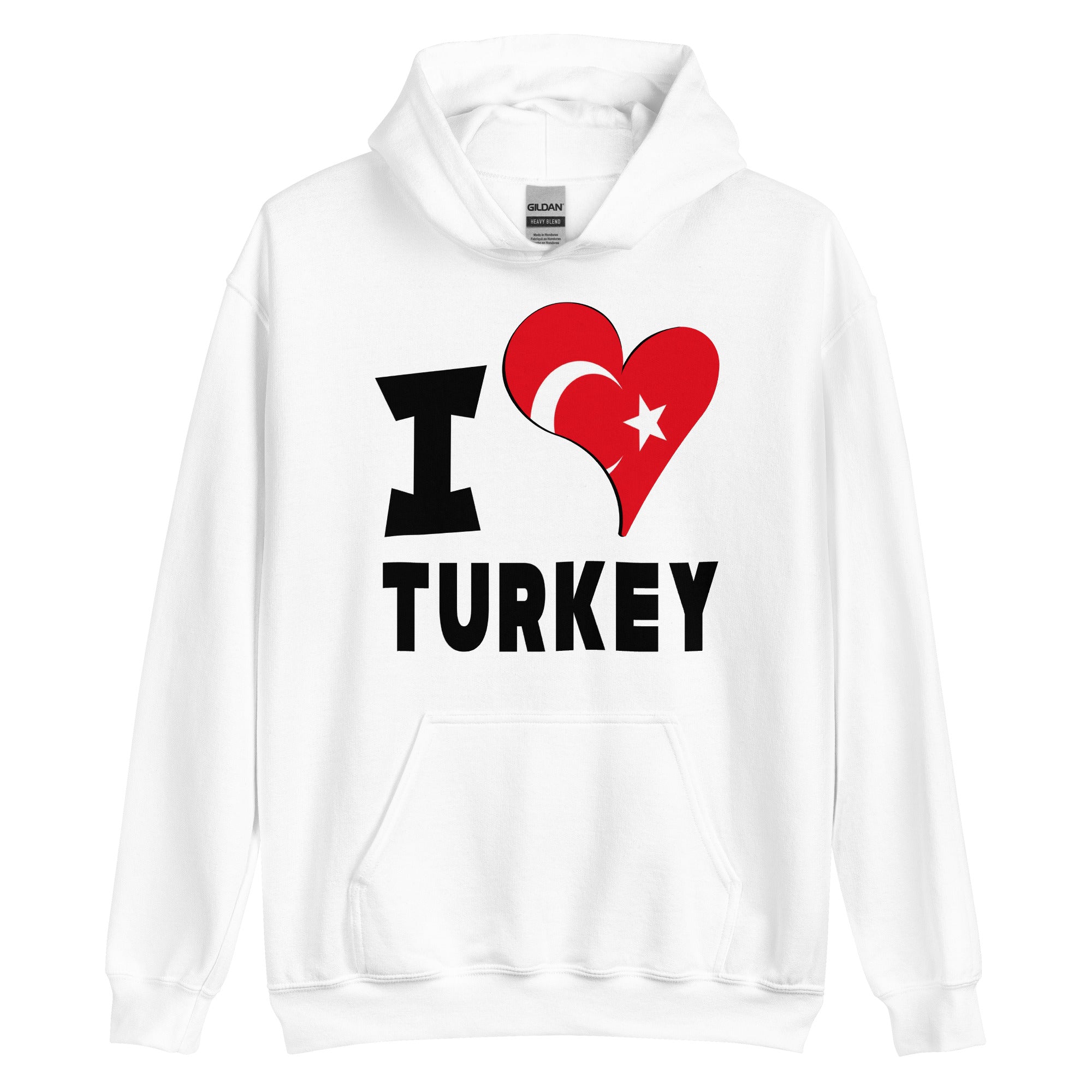 Unisex Hoodie - I Love Turkey Flag