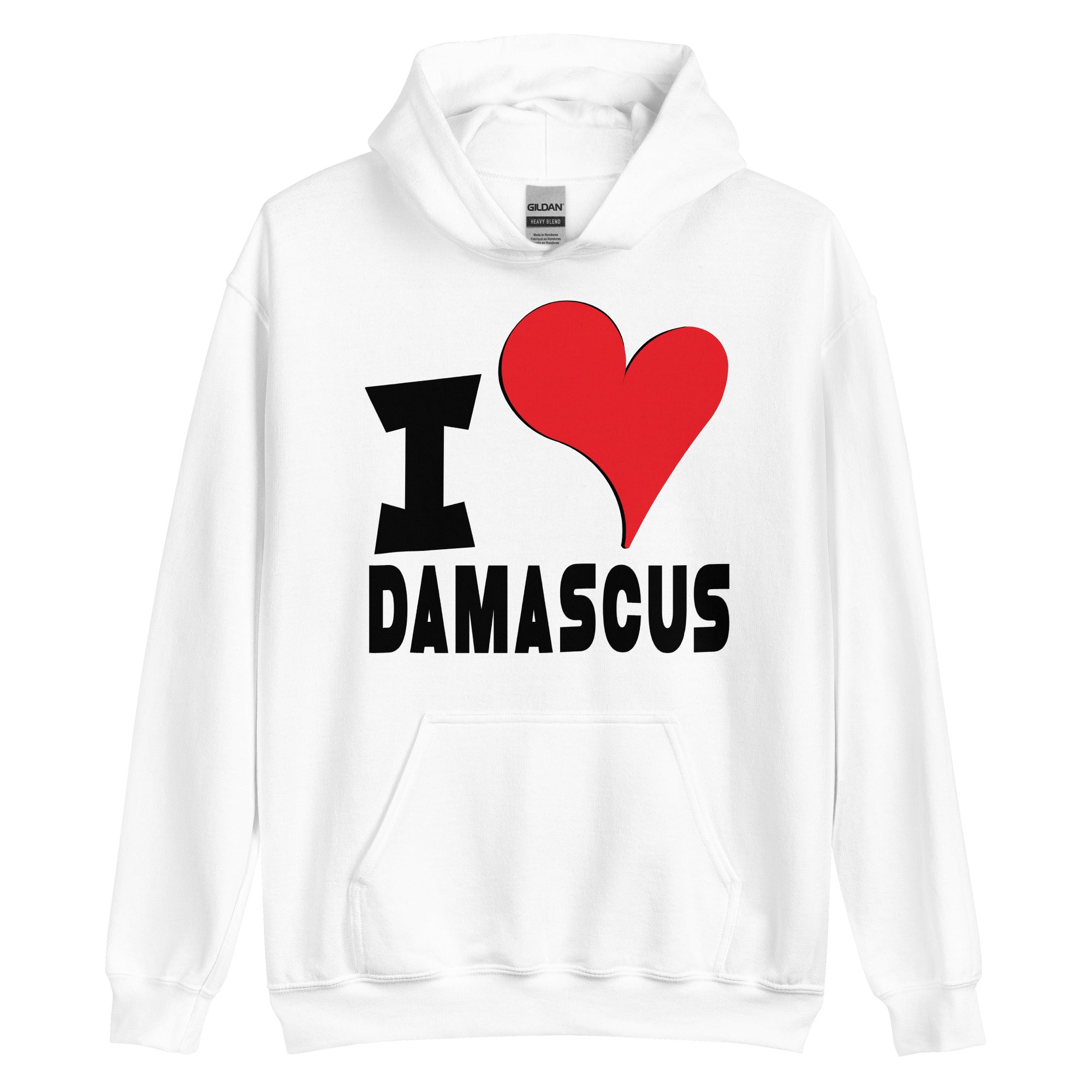 Unisex Hoodie - I Love Damascus Red