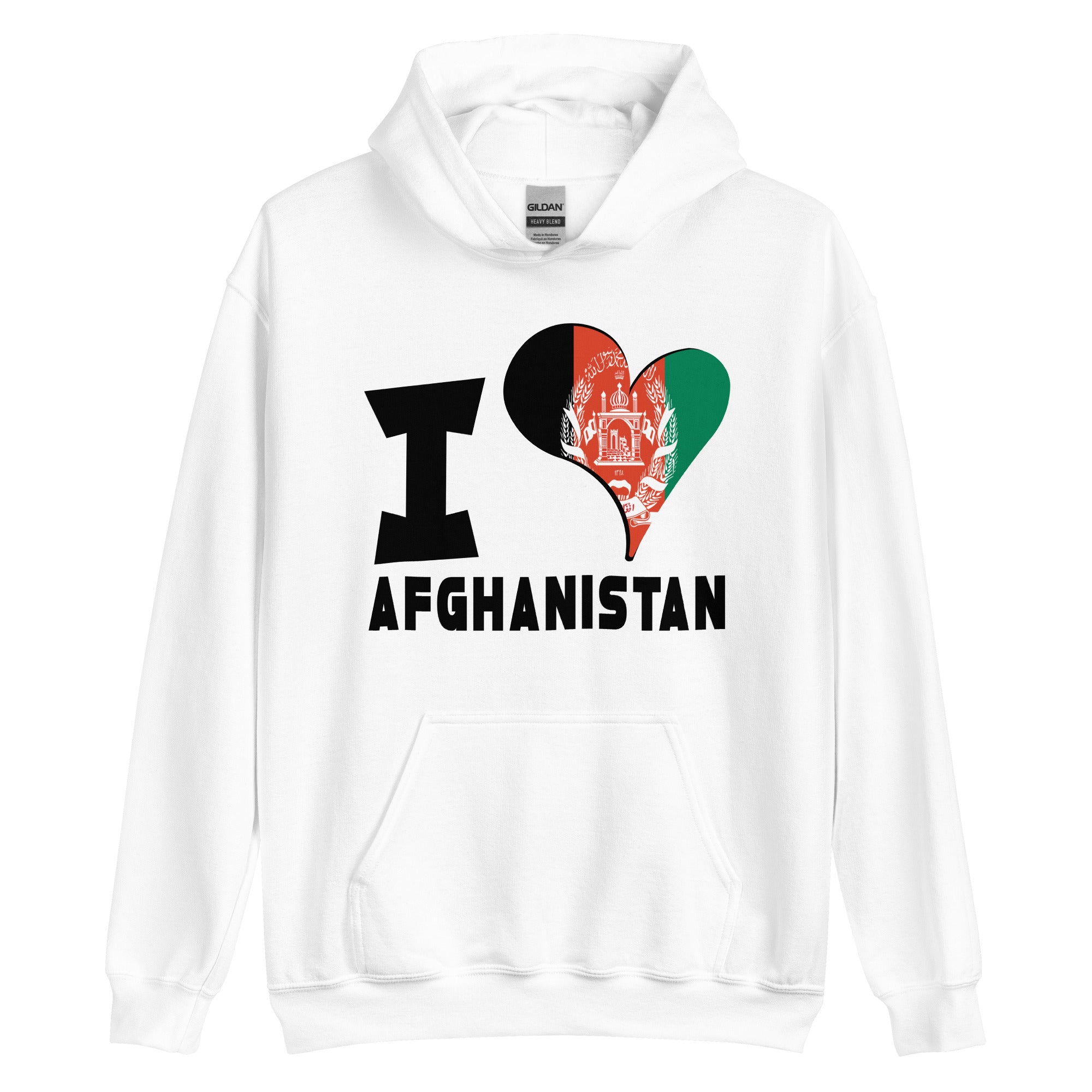 Unisex Hoodie - I Love Afghanistan Flag