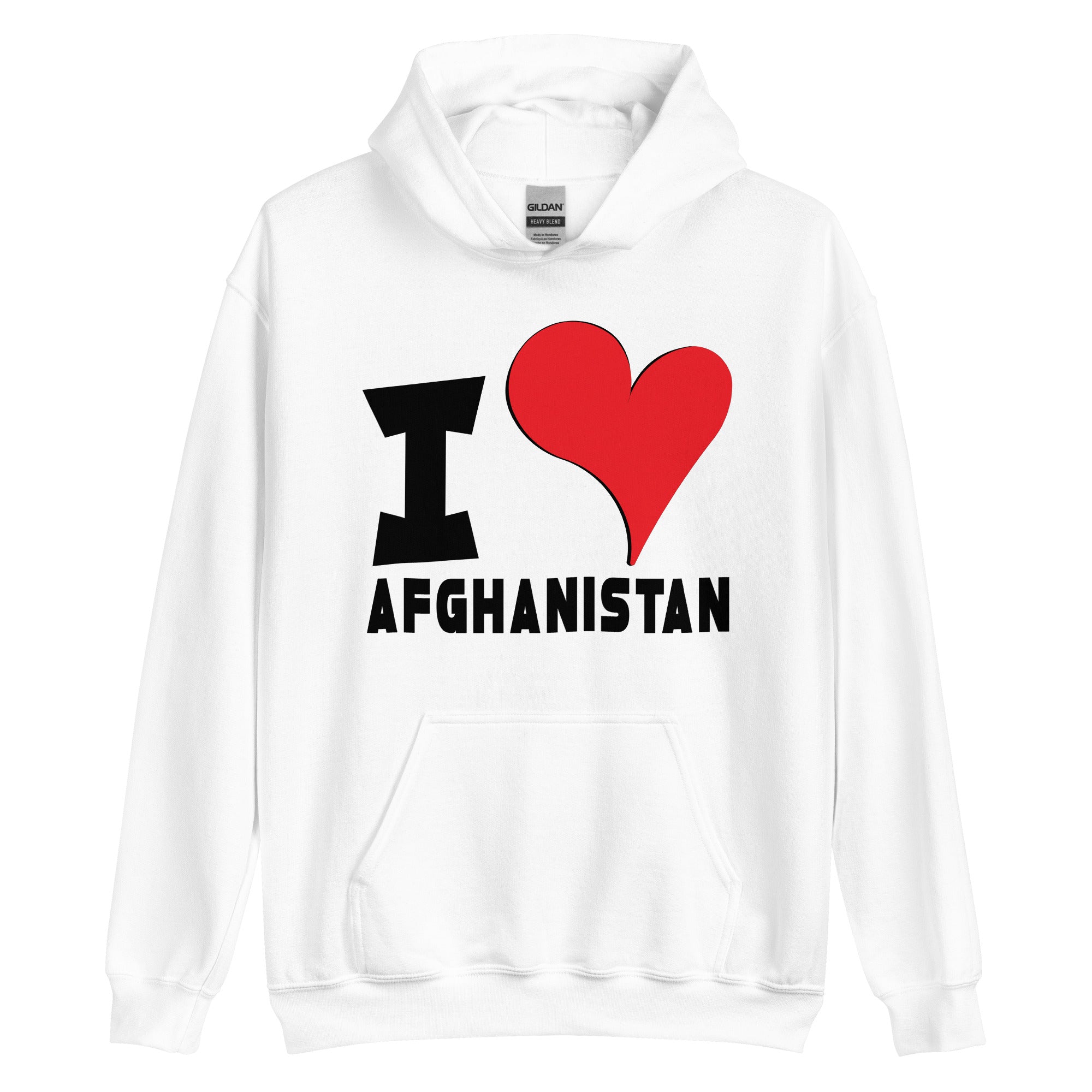 Unisex Hoodie - I Love Afghanistan Red