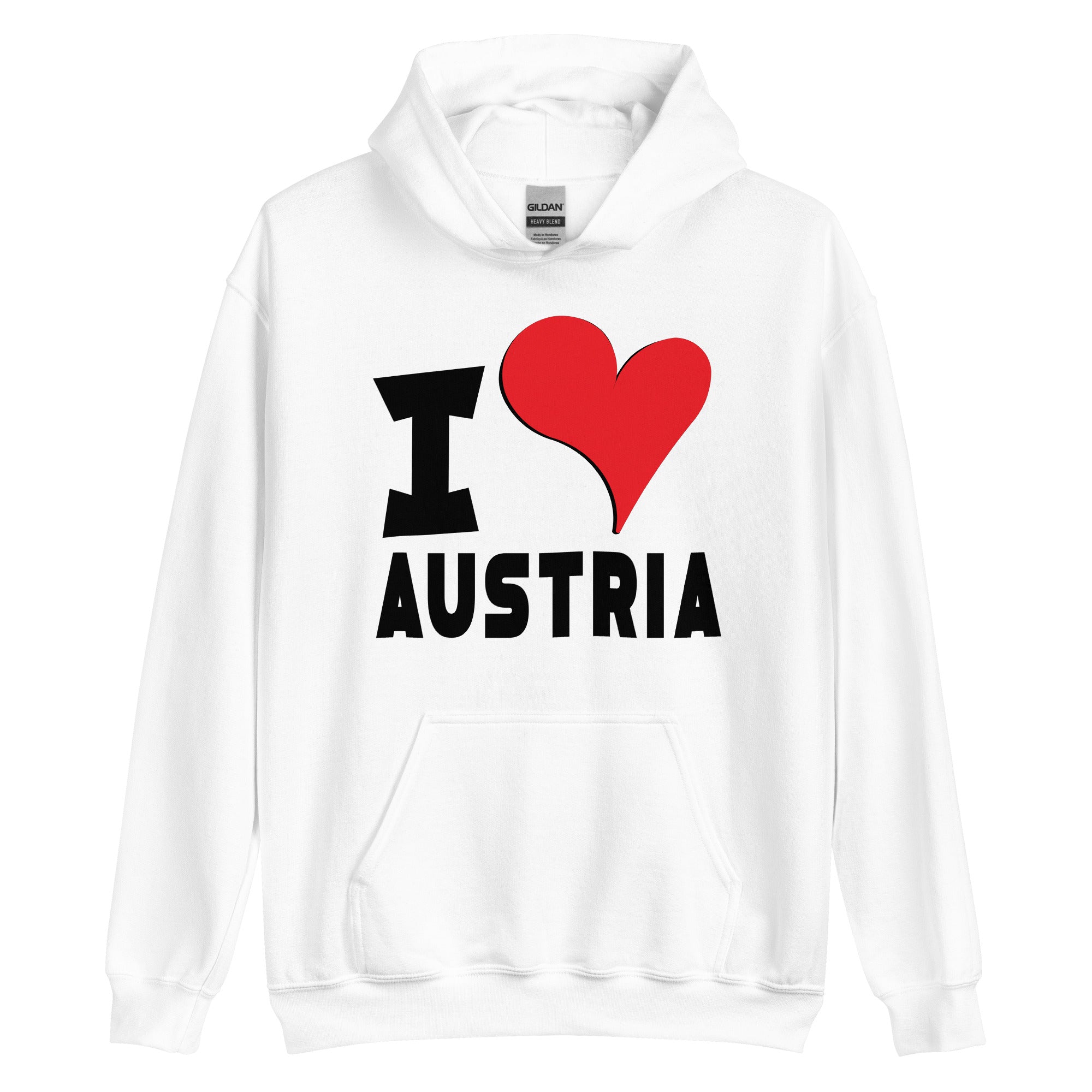 Unisex Hoodie - I Love Austria Red