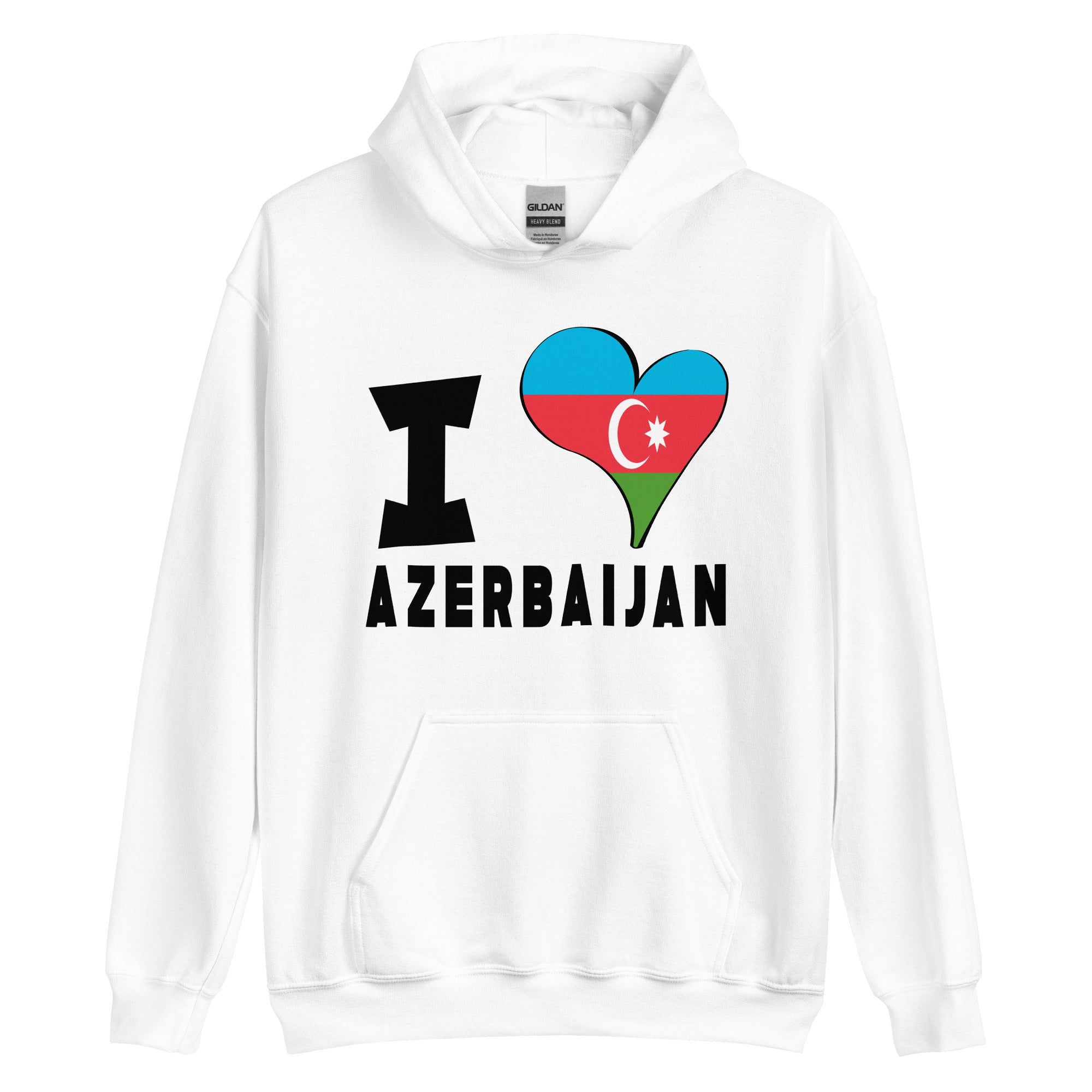 Unisex Hoodie - I Love Azerbaijan Flag