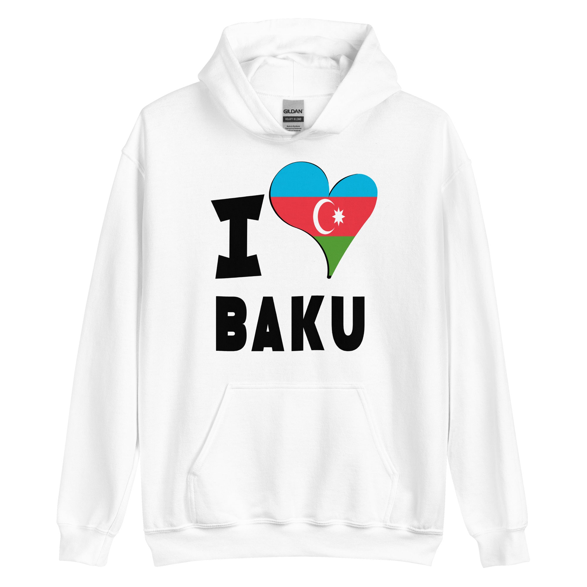 Unisex Hoodie - I Love Baku Flag