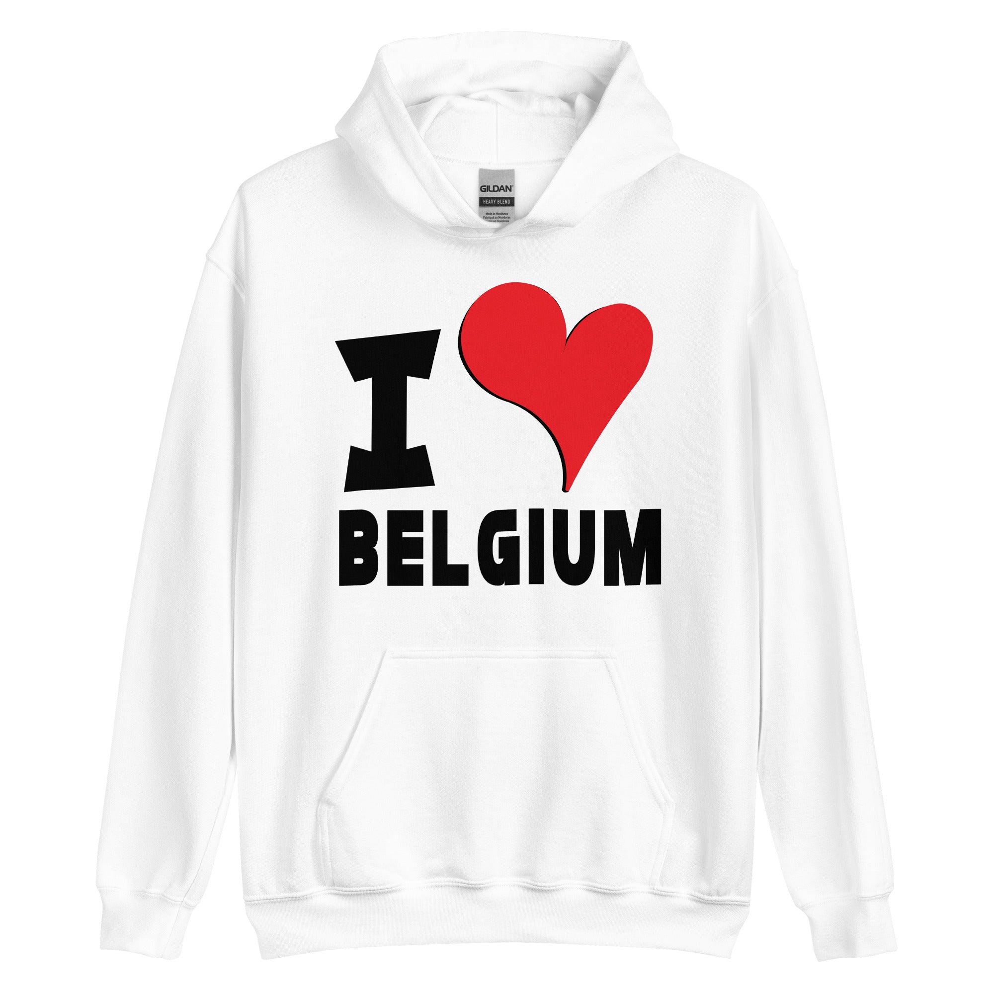 Unisex Hoodie - I Love Belgium Red