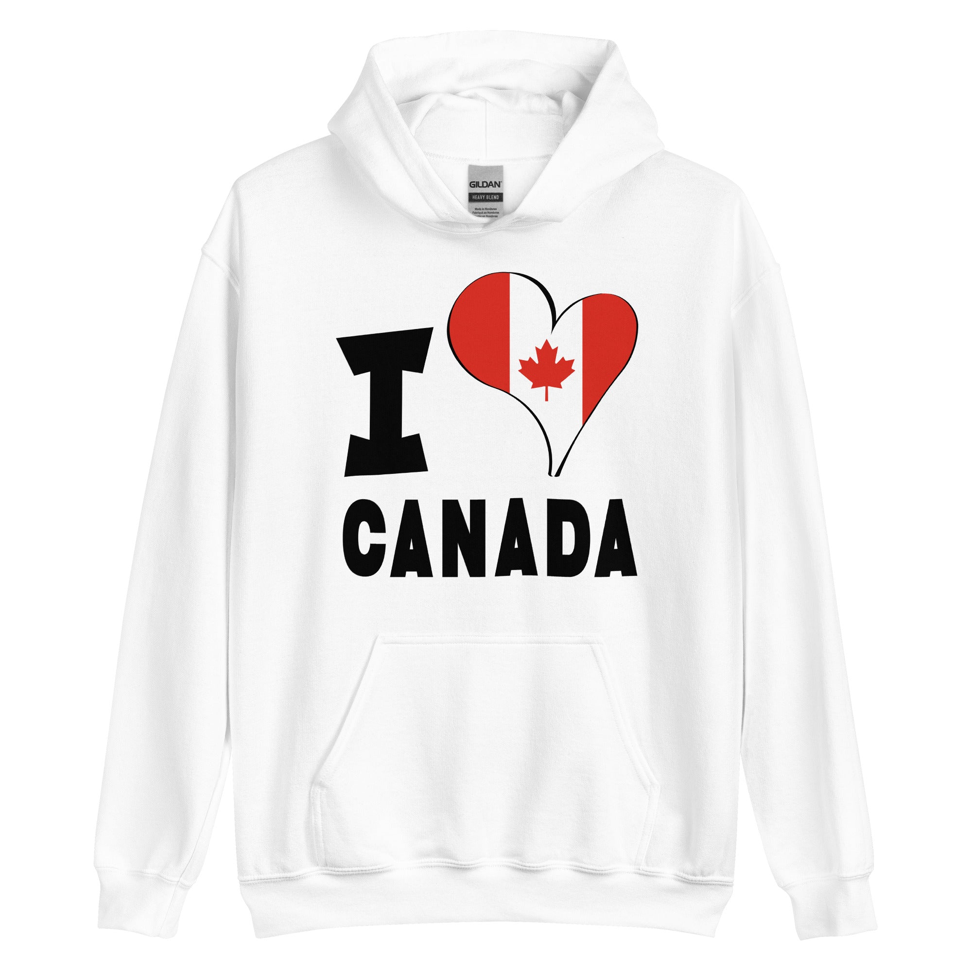 Unisex Hoodie - I Love Canada Flag