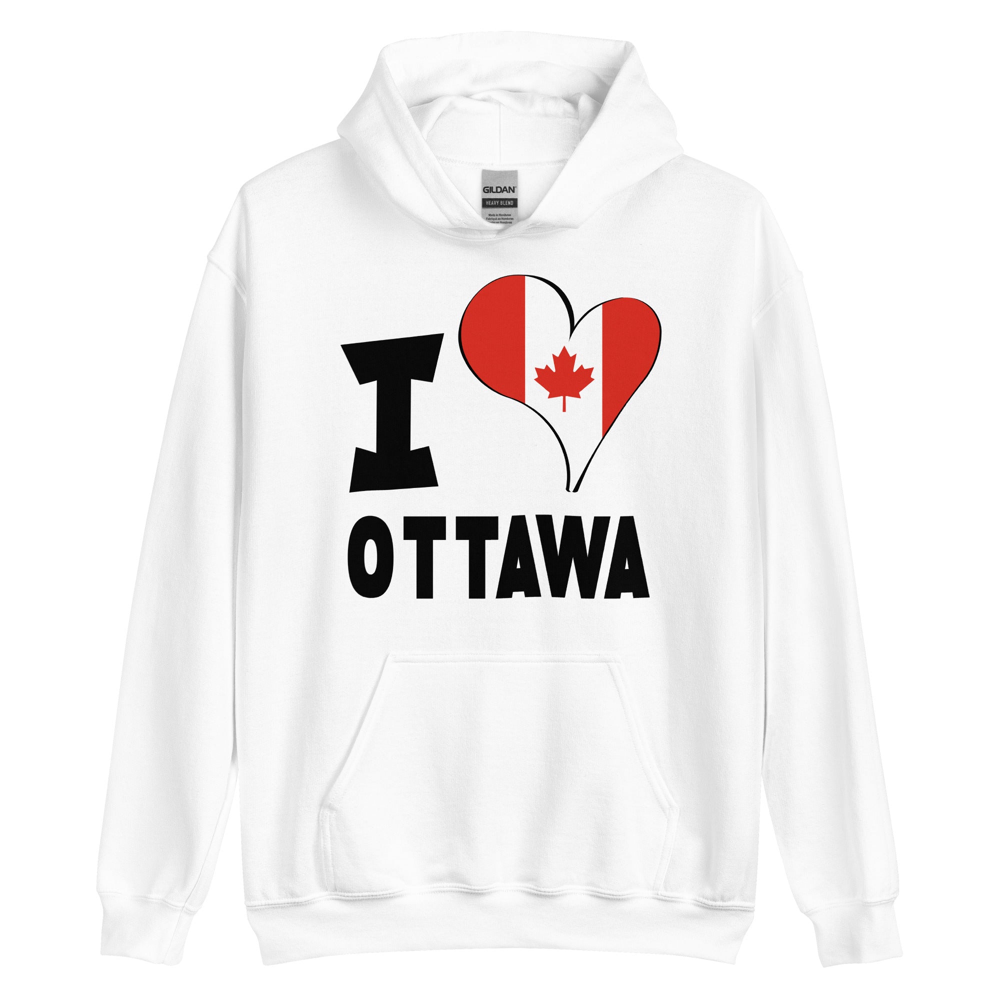 Unisex Hoodie - I Love Ottawa Flag