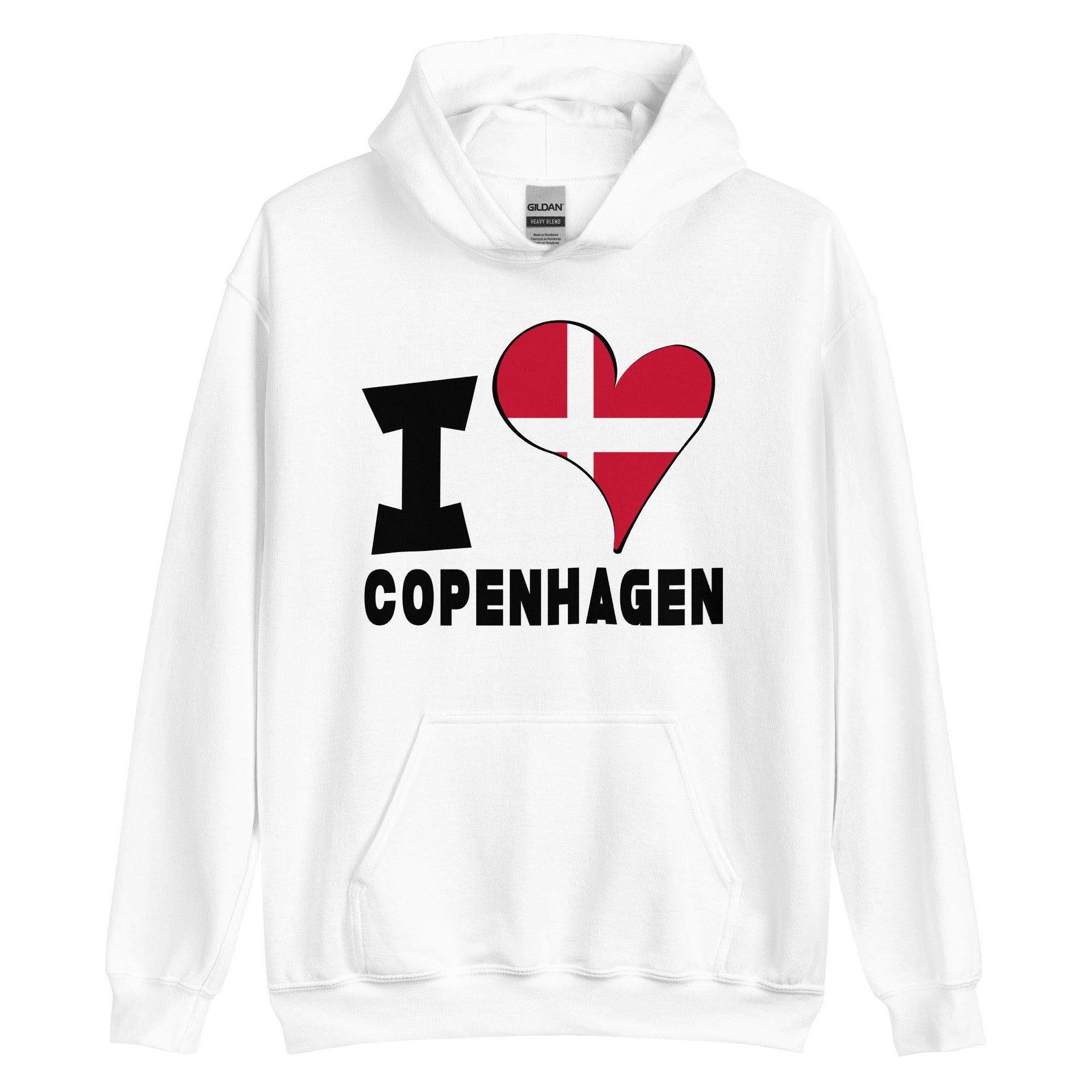 Unisex Hoodie - I Love Copenhagen Flag