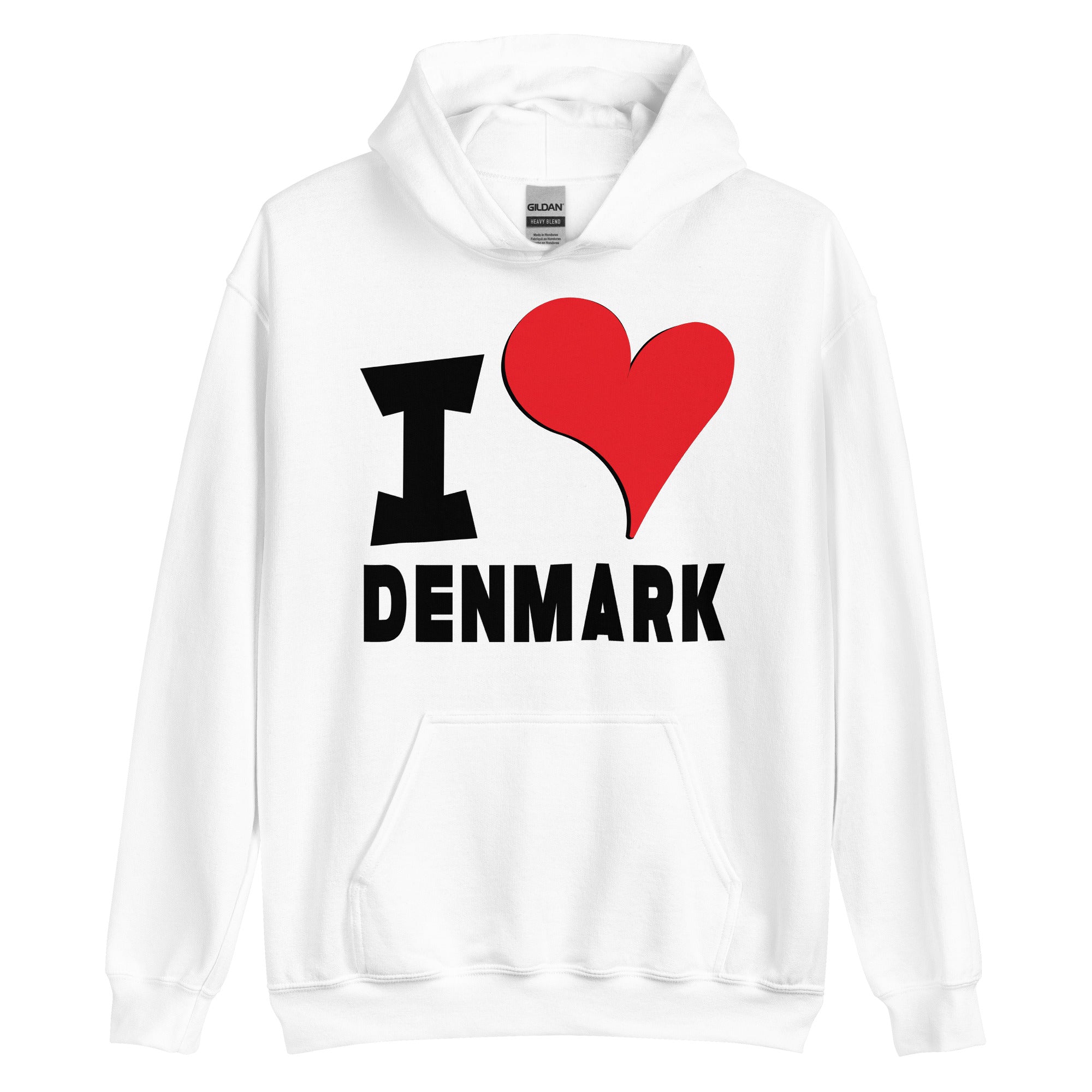 Unisex Hoodie - I Love Denmark Red