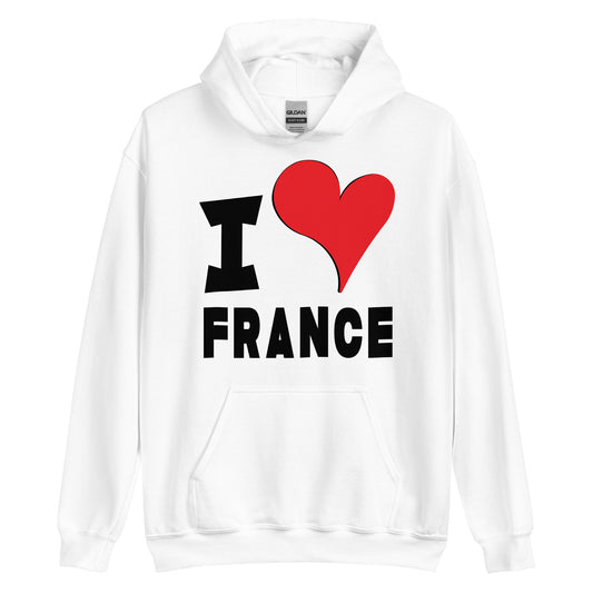 Unisex Hoodie - I Love France Red