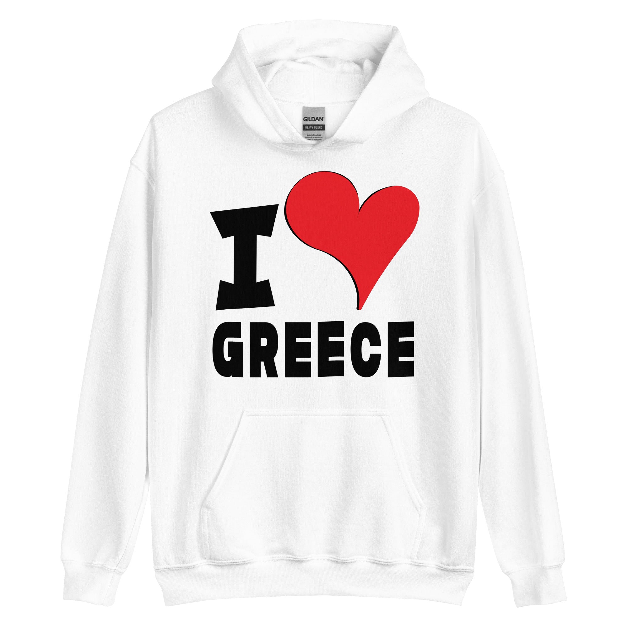 Unisex Hoodie - I Love Greece Red