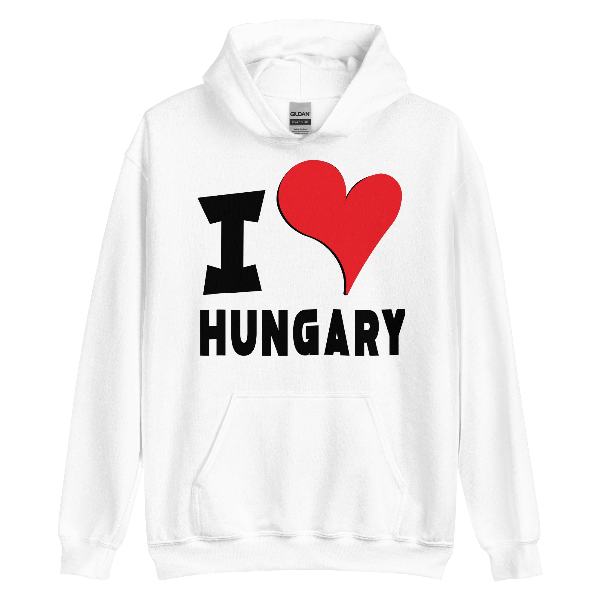 Unisex Hoodie - I Love Hungary Red