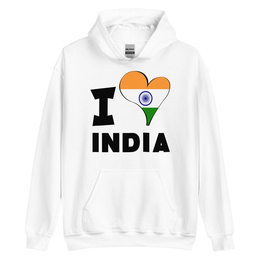 Unisex Hoodie - I Love India Flag