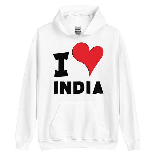 Unisex Hoodie - I Love India Red