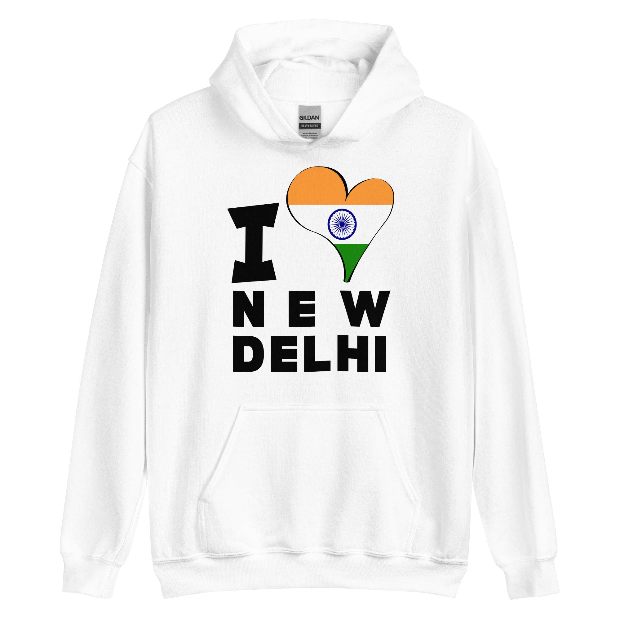 Unisex Hoodie - I Love New Delhi Flag