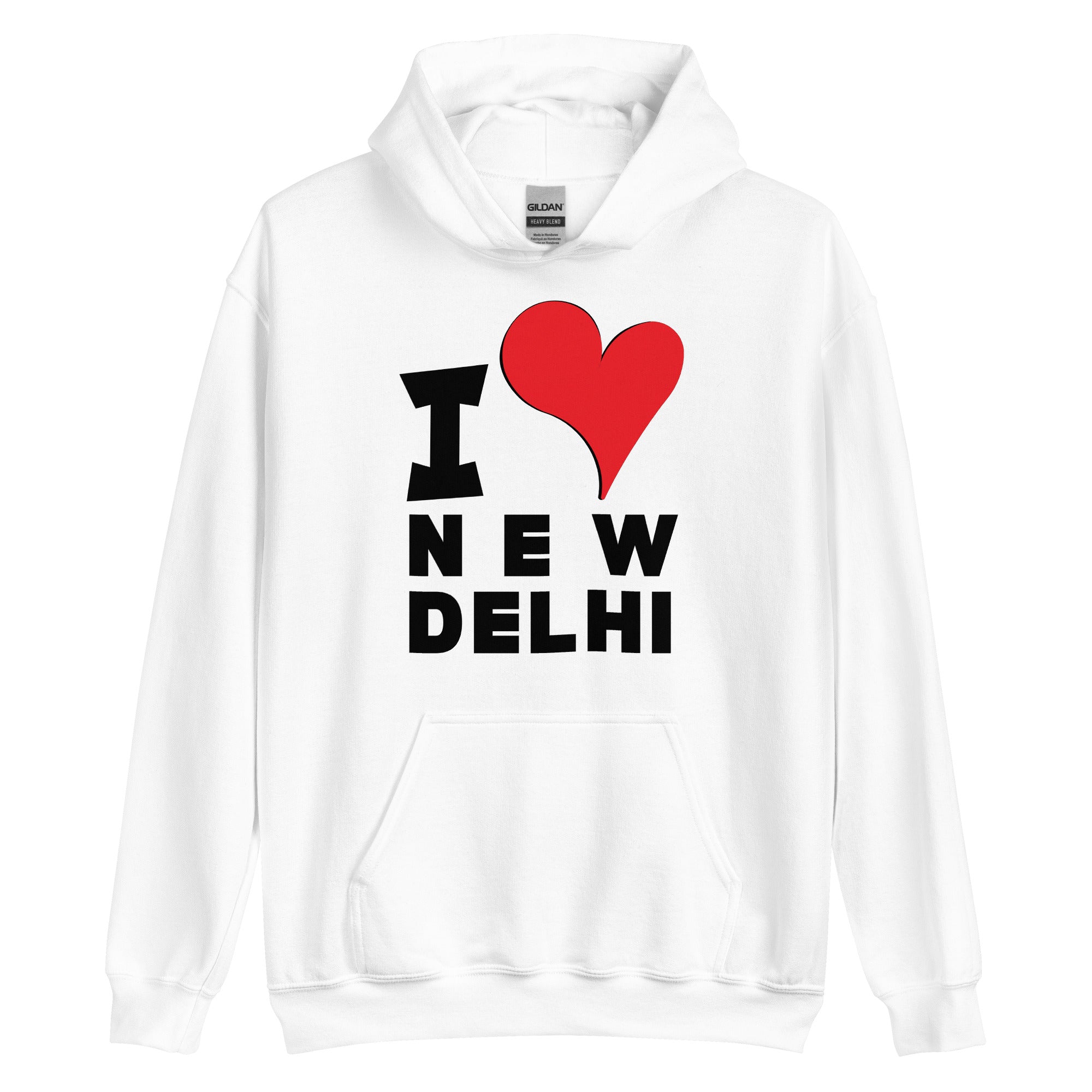 Unisex Hoodie - I Love New Delhi Red