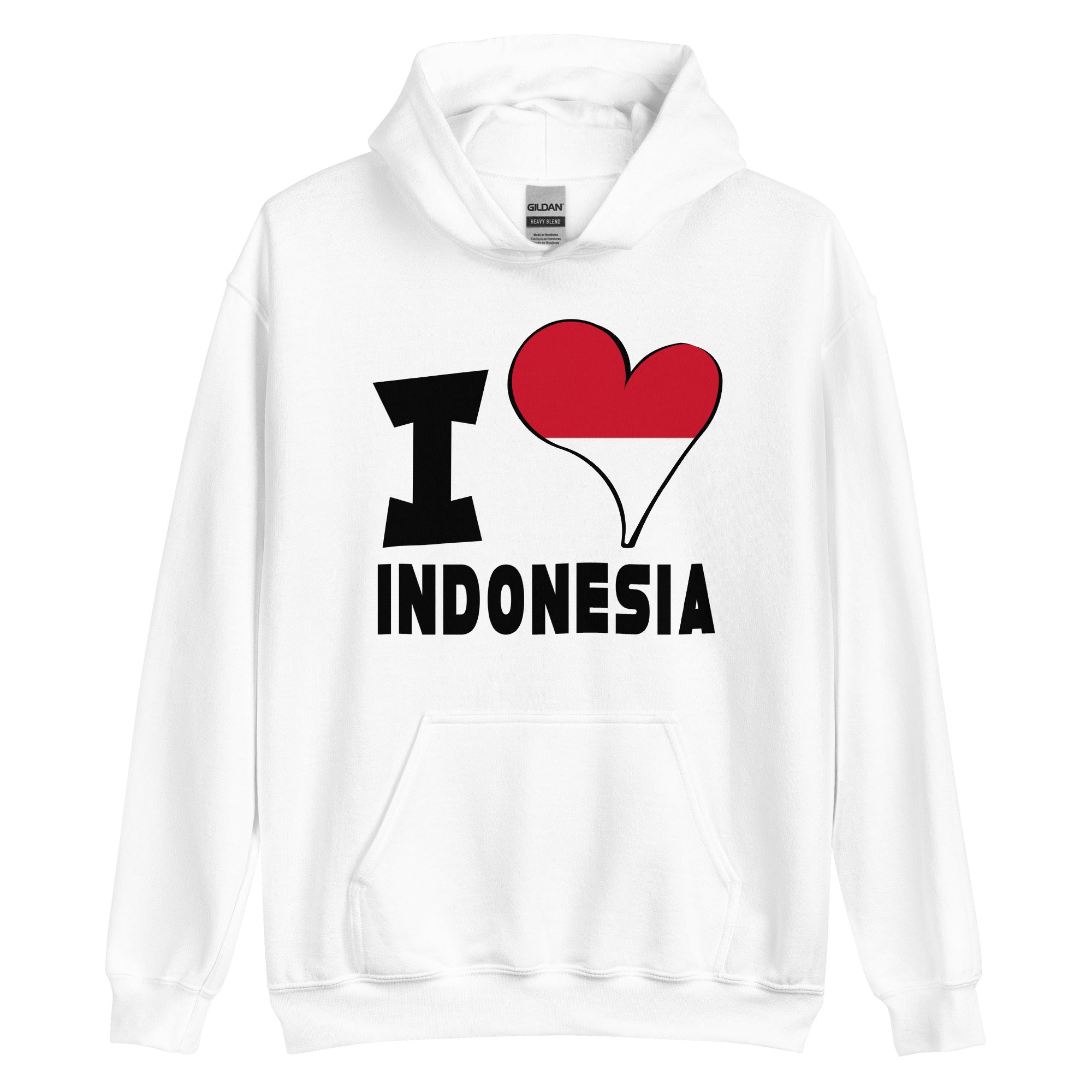 Unisex Hoodie - I Love Indonesia Flag