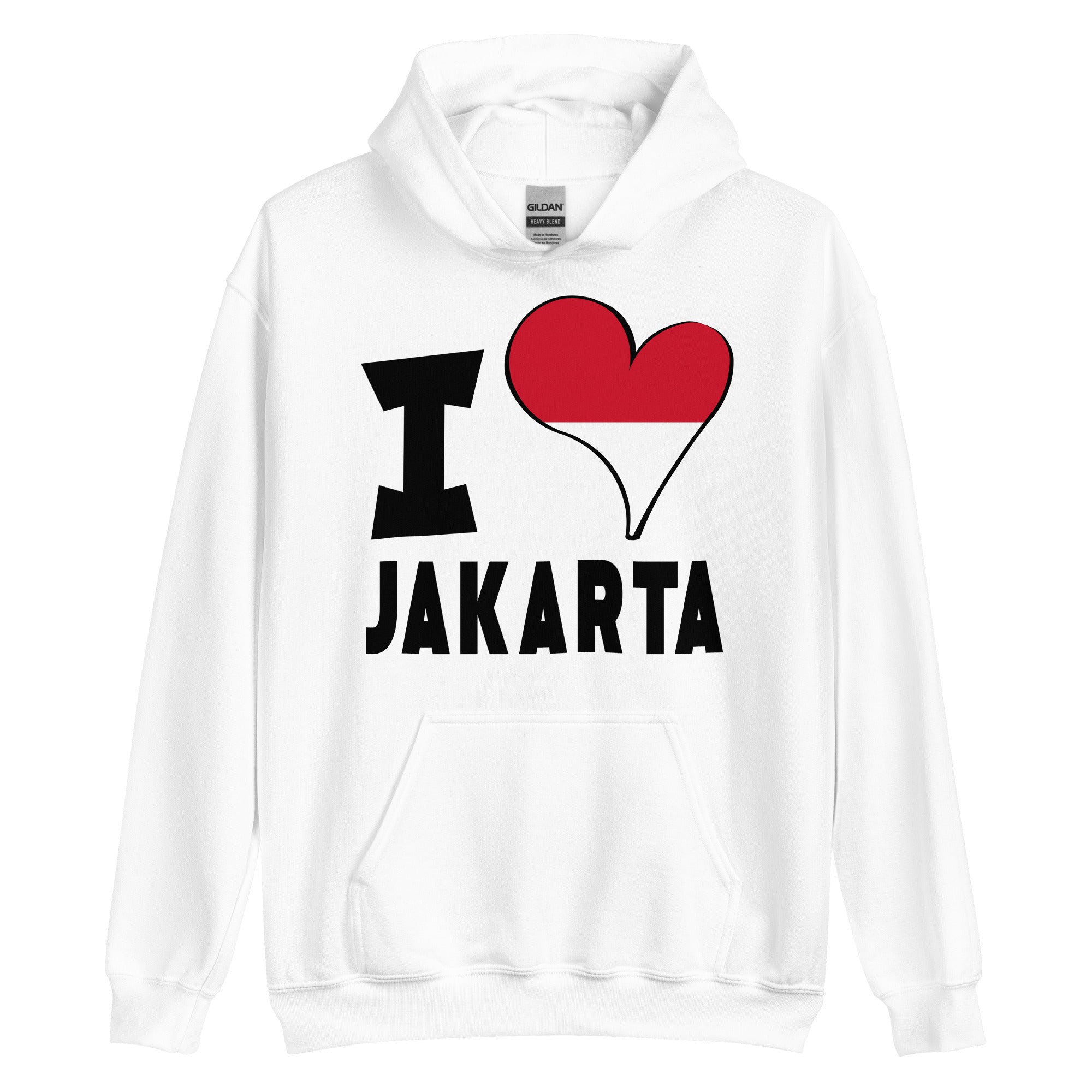 Unisex Hoodie - I Love Jakarta Flag