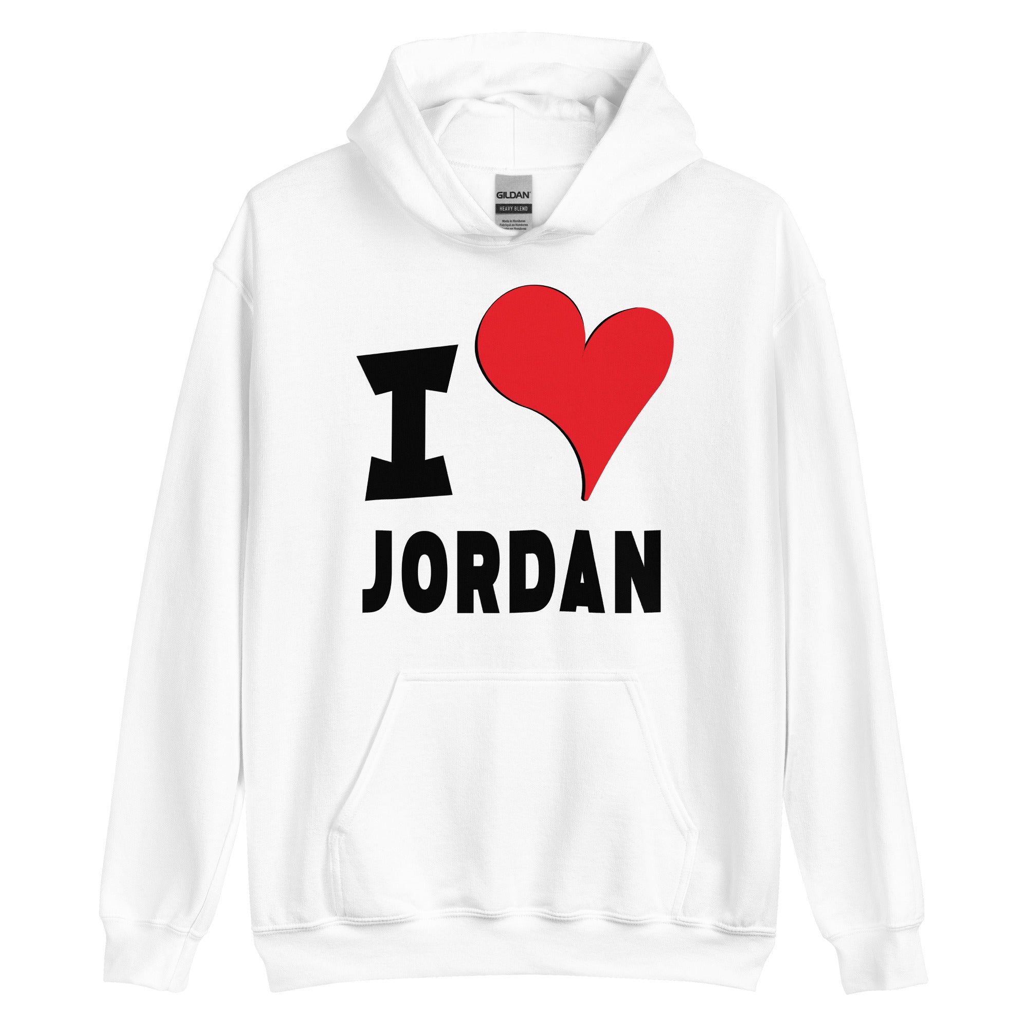 Unisex Hoodie - I Love Jordan Red