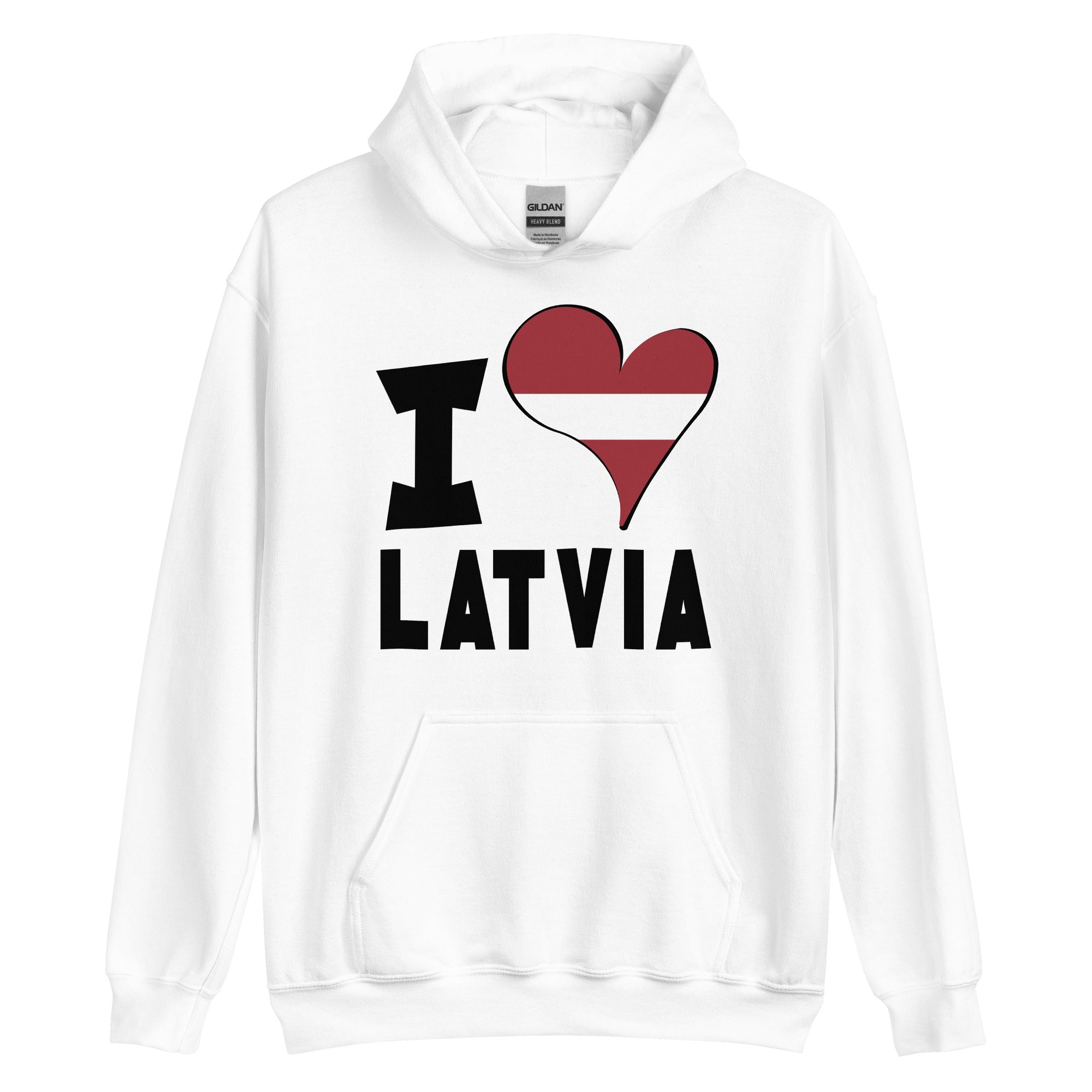 Unisex Hoodie - I Love Latvia Flag