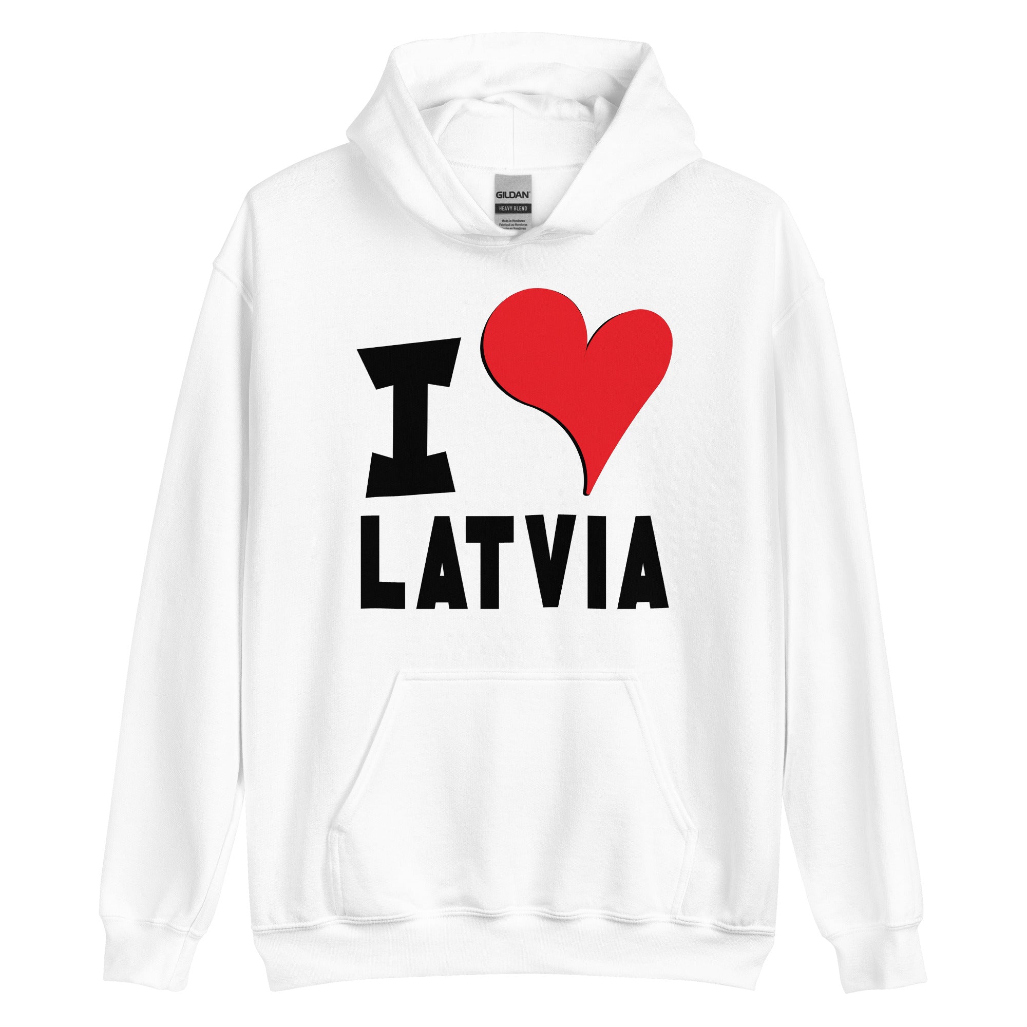 Unisex Hoodie - I Love Latvia Red