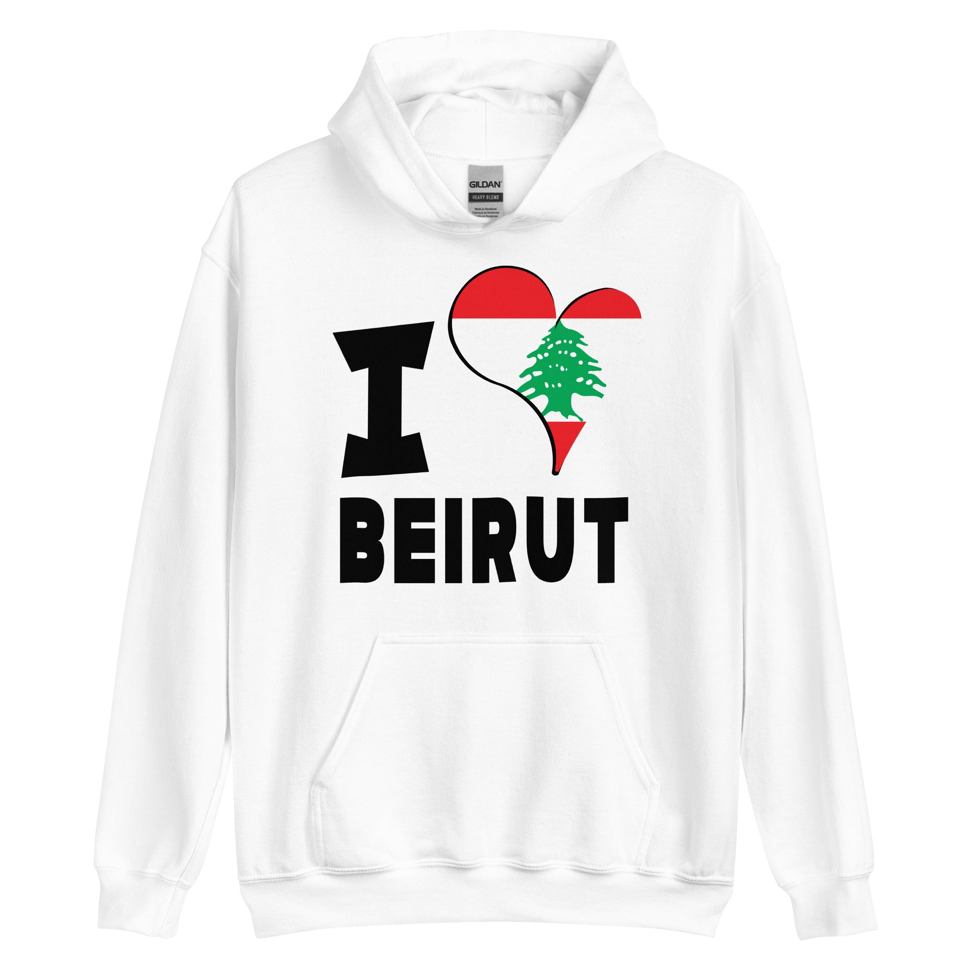 Unisex Hoodie - I Love Beirut Flag