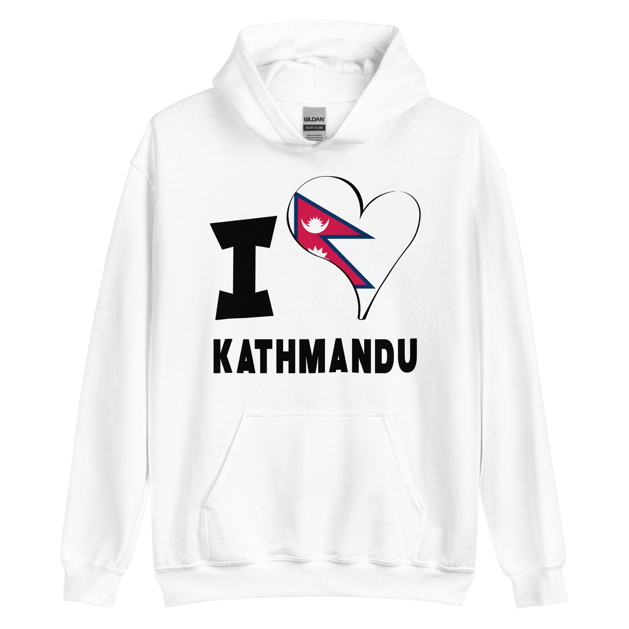 Unisex Hoodie - I Love Kathmandu Flag