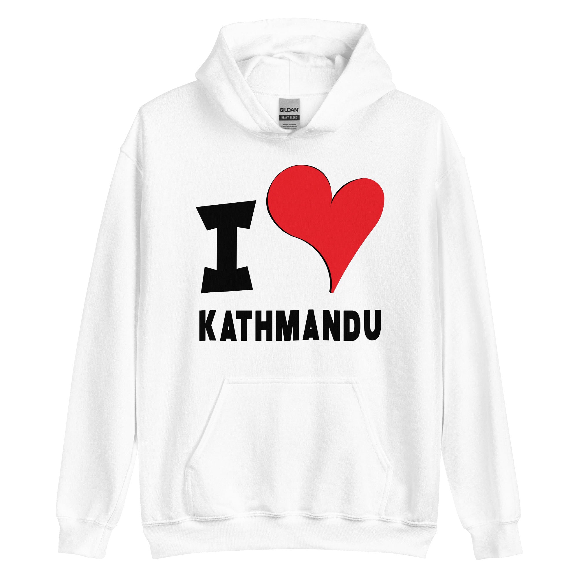 Unisex Hoodie - I Love Kathmandu Red