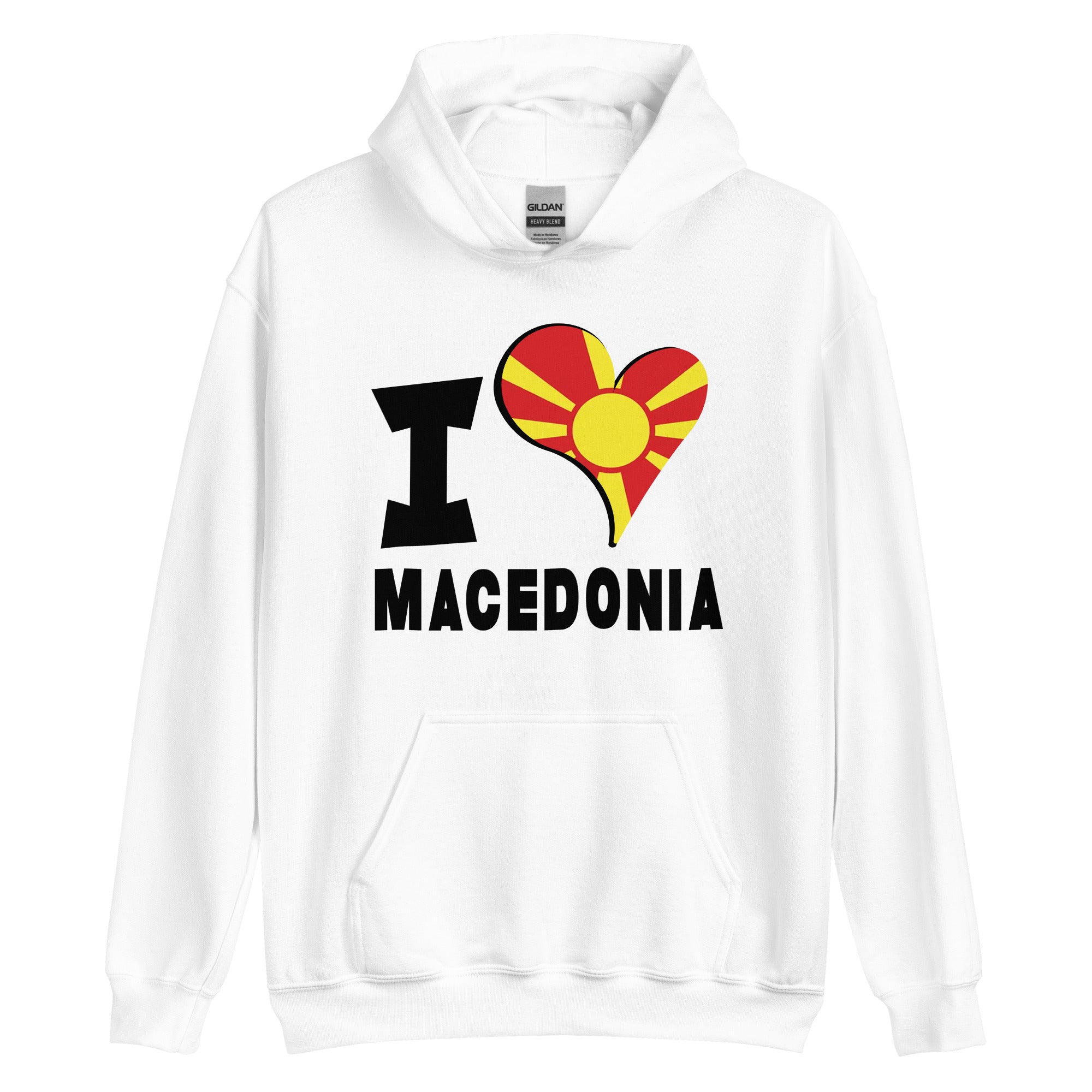 Unisex Hoodie - I Love Macedonia Flag