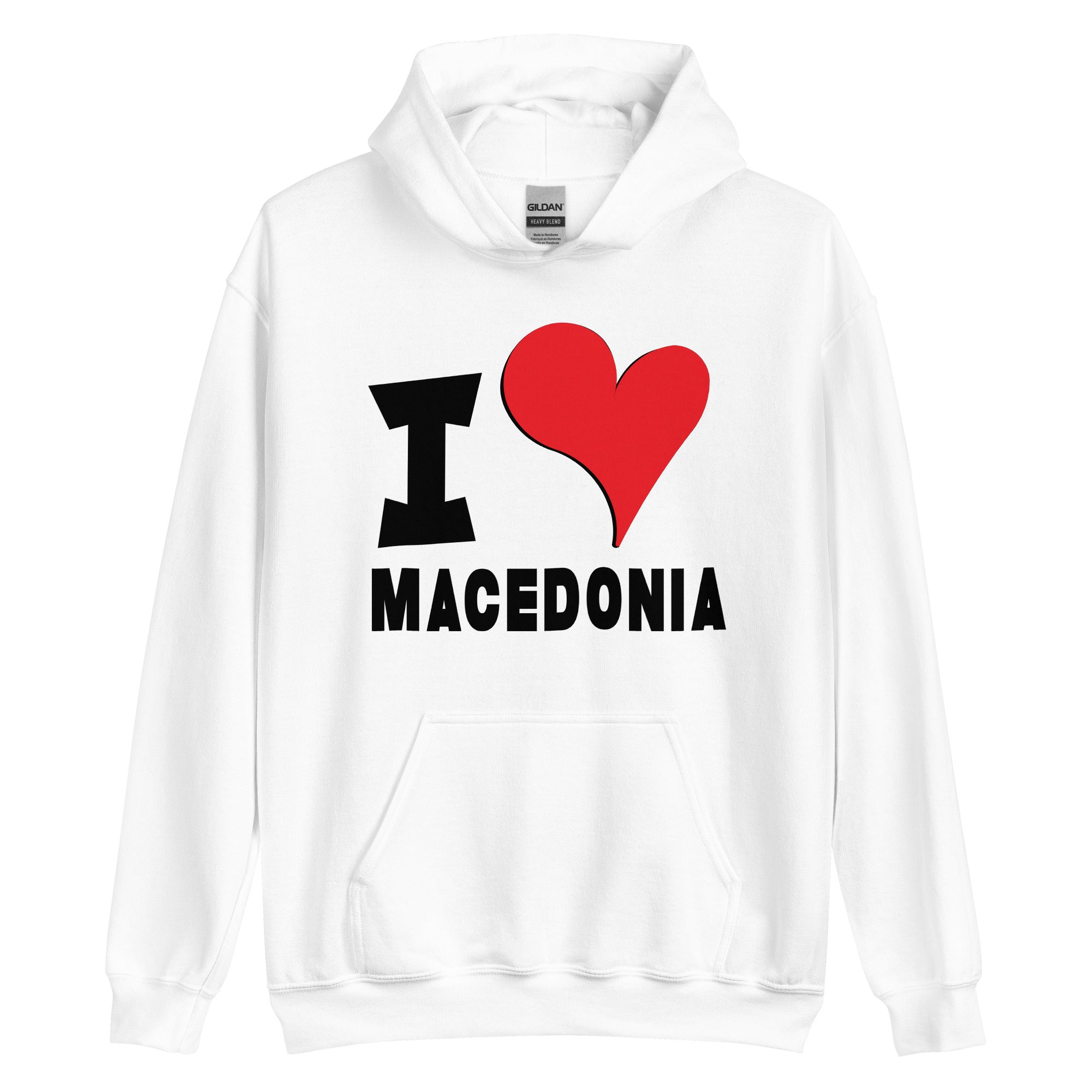 Unisex Hoodie - I Love Macedonia Red