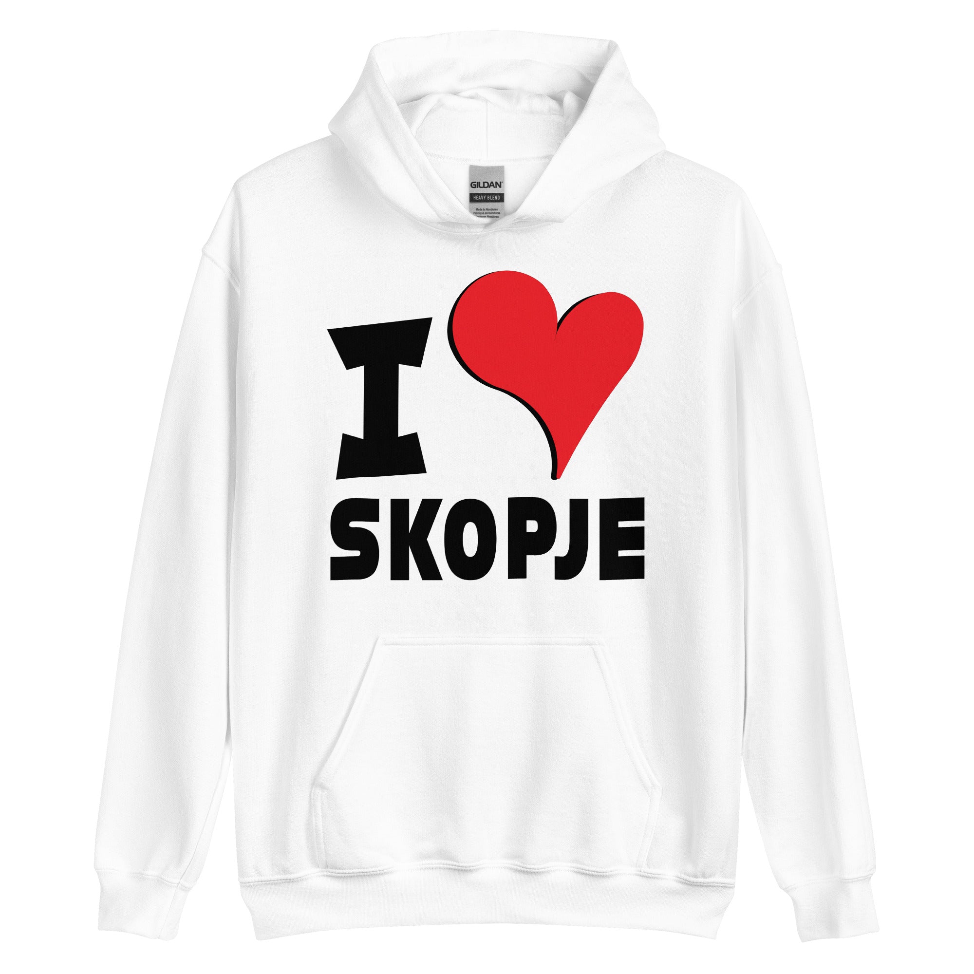 Unisex Hoodie - I Love Skopje Red