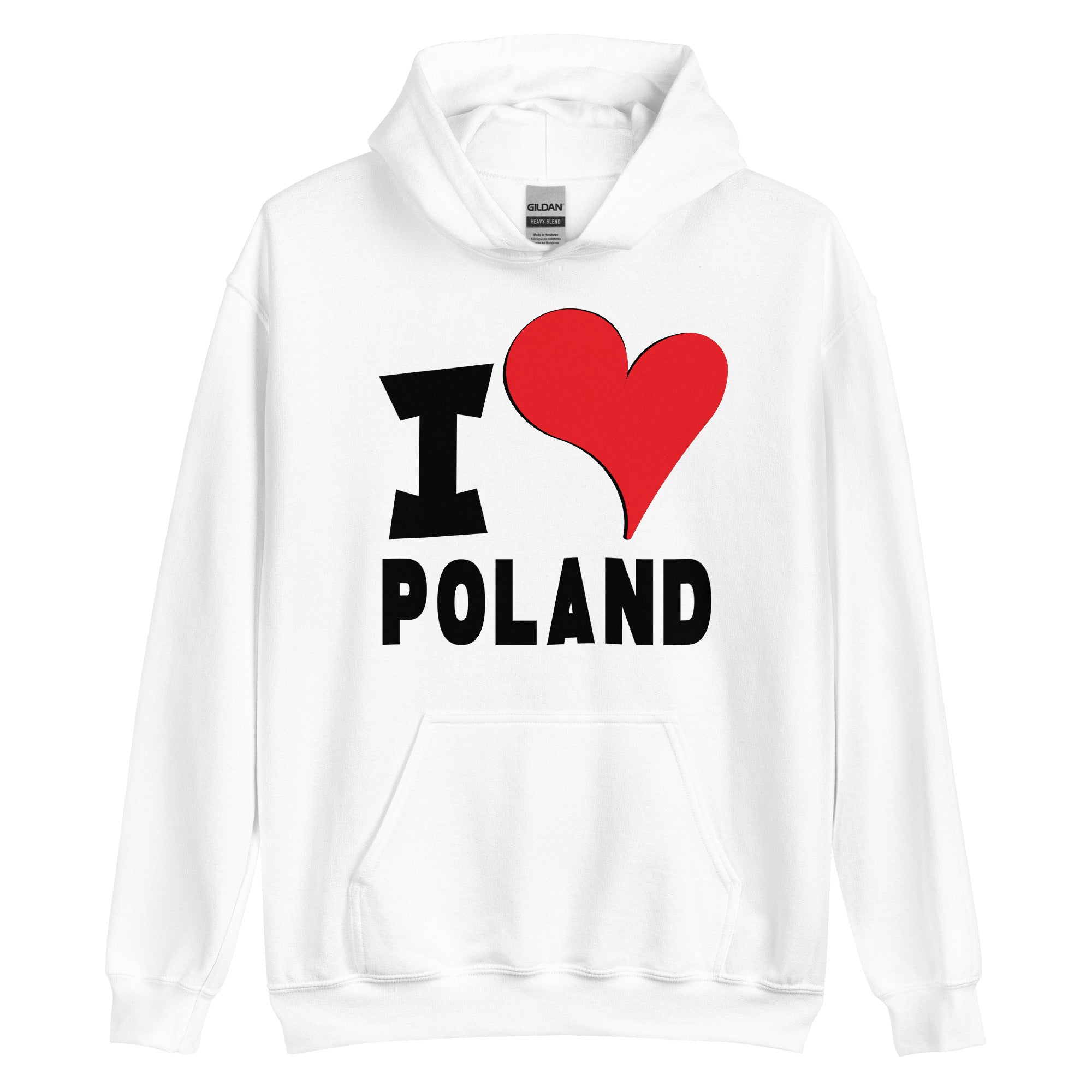 Unisex Hoodie - I Love Poland Red