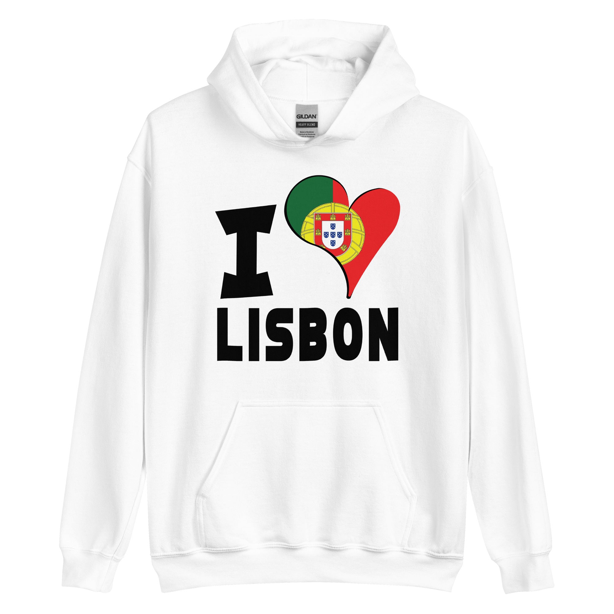 Unisex Hoodie - I Love Lisbon Flag