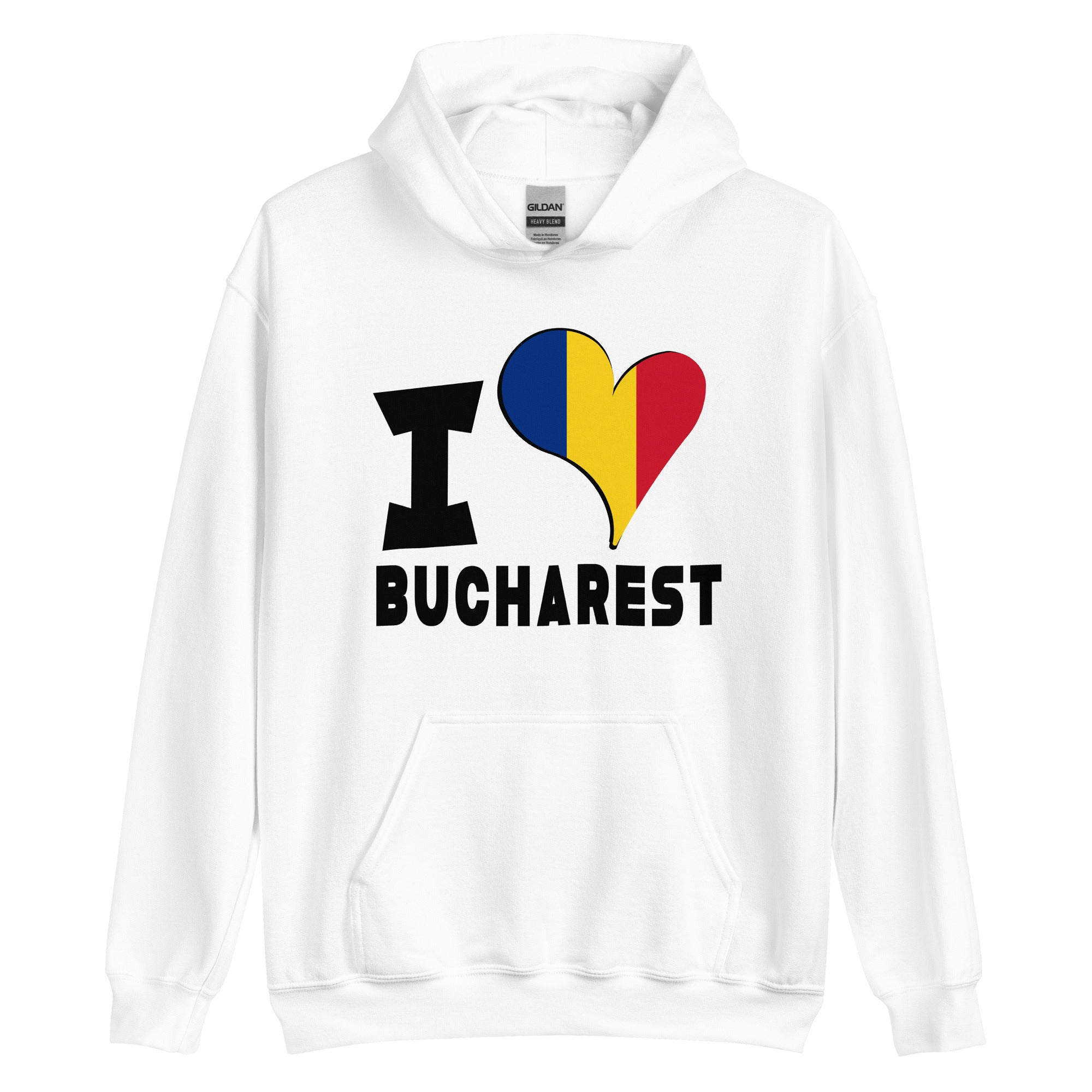 Unisex Hoodie - I Love Bucharest Flag