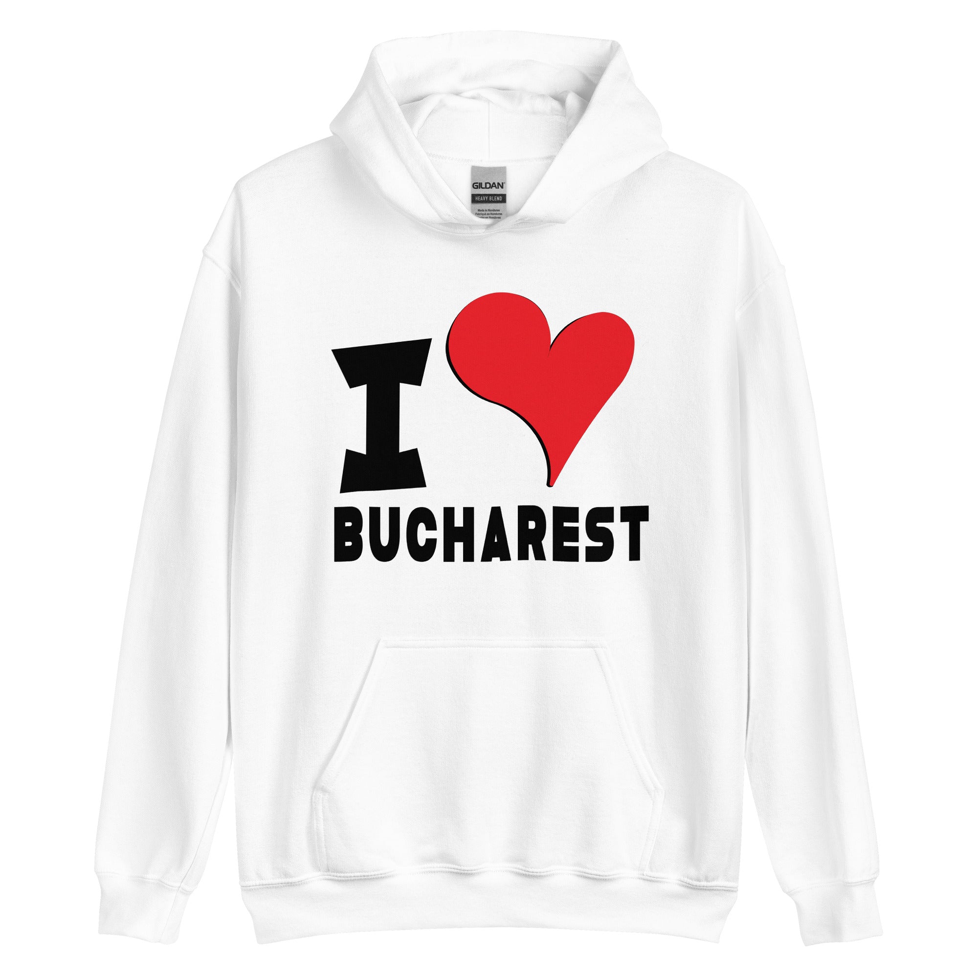 Unisex Hoodie - I Love Bucharest Red