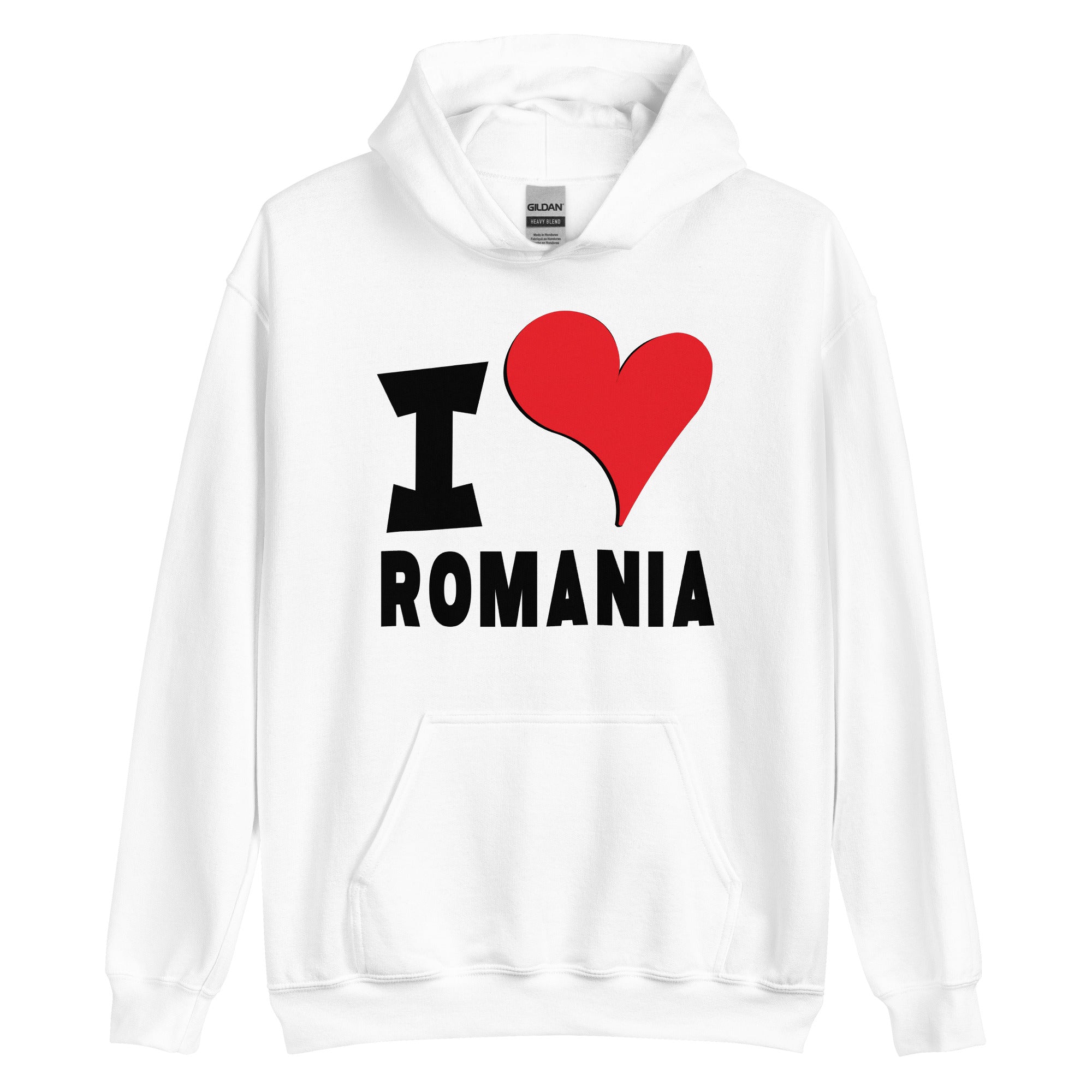 Unisex Hoodie - I Love Romania Red