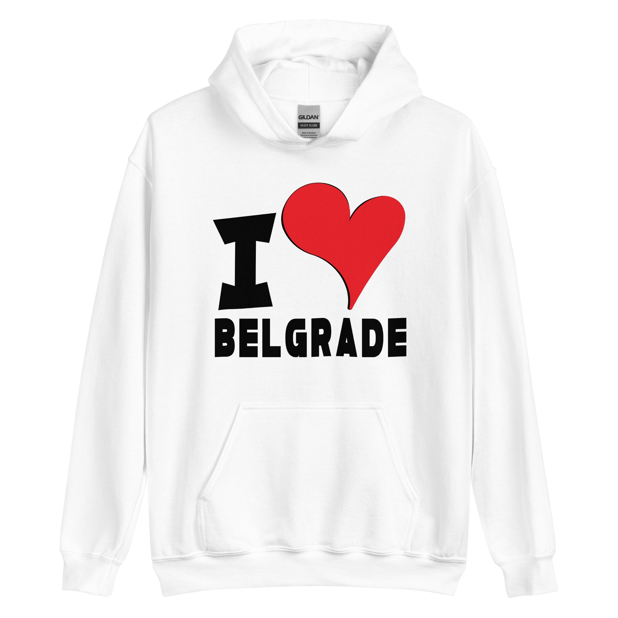 Unisex Hoodie - I Love Belgrade Red