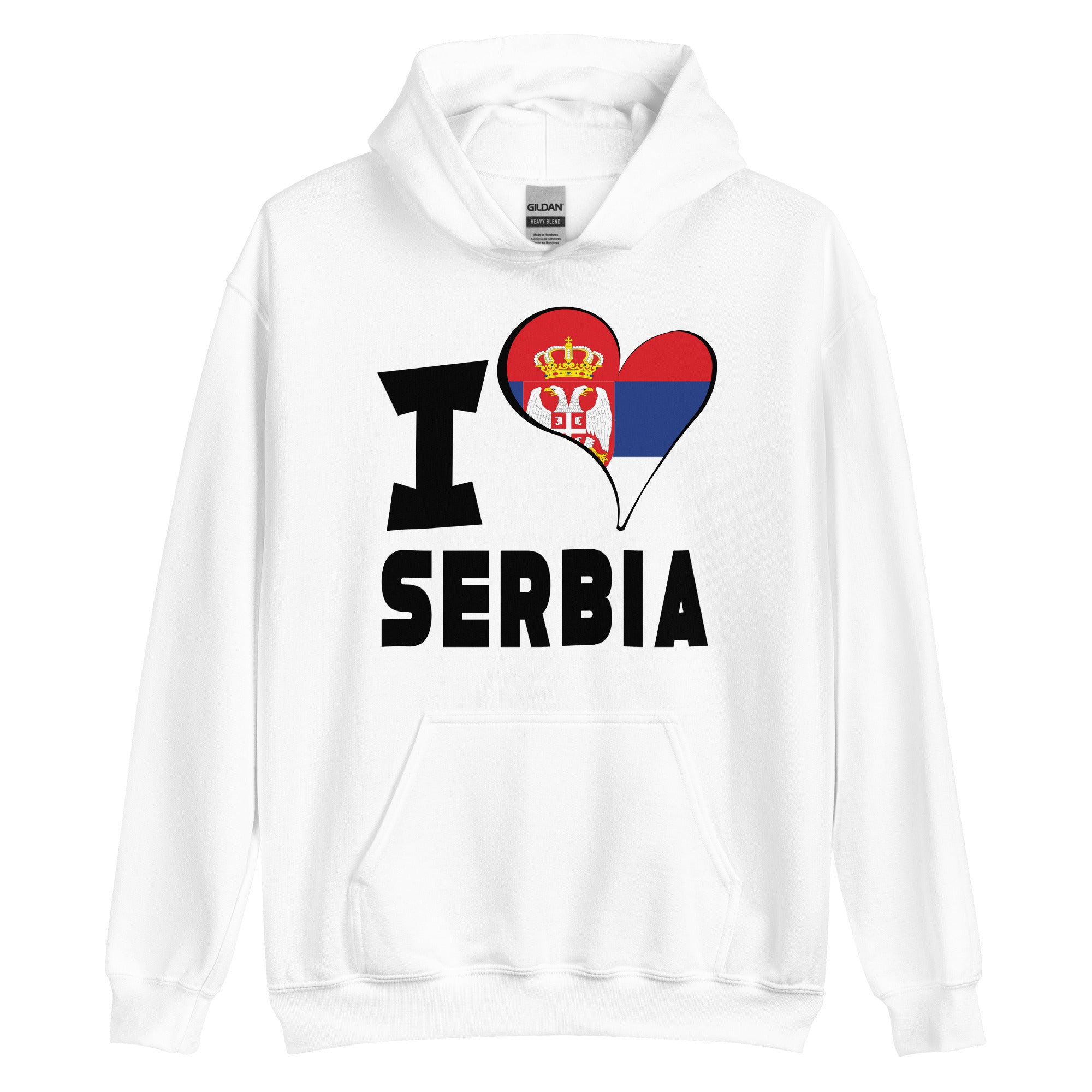 Unisex Hoodie - I Love Serbia Flag