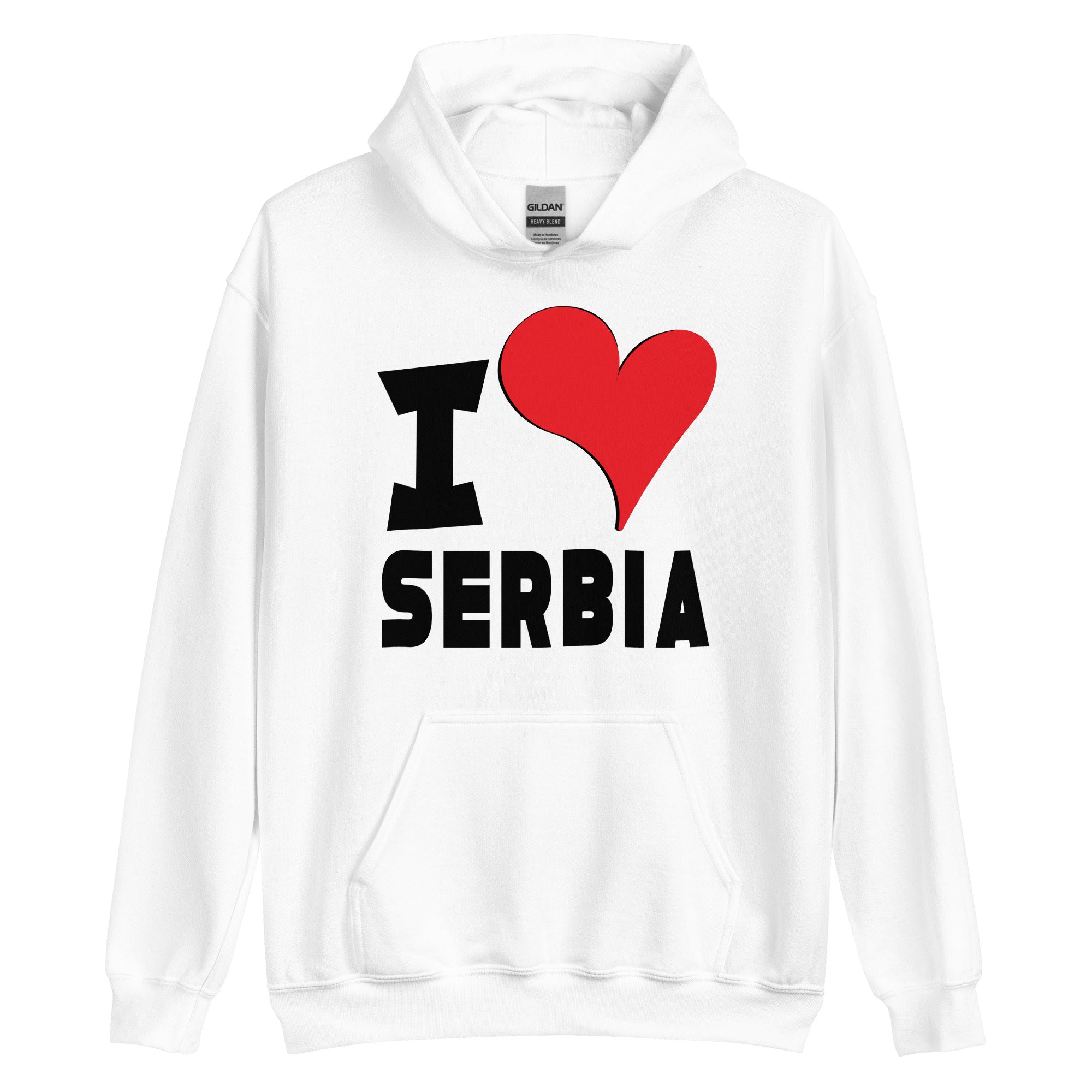 Unisex Hoodie - I Love Serbia  Red