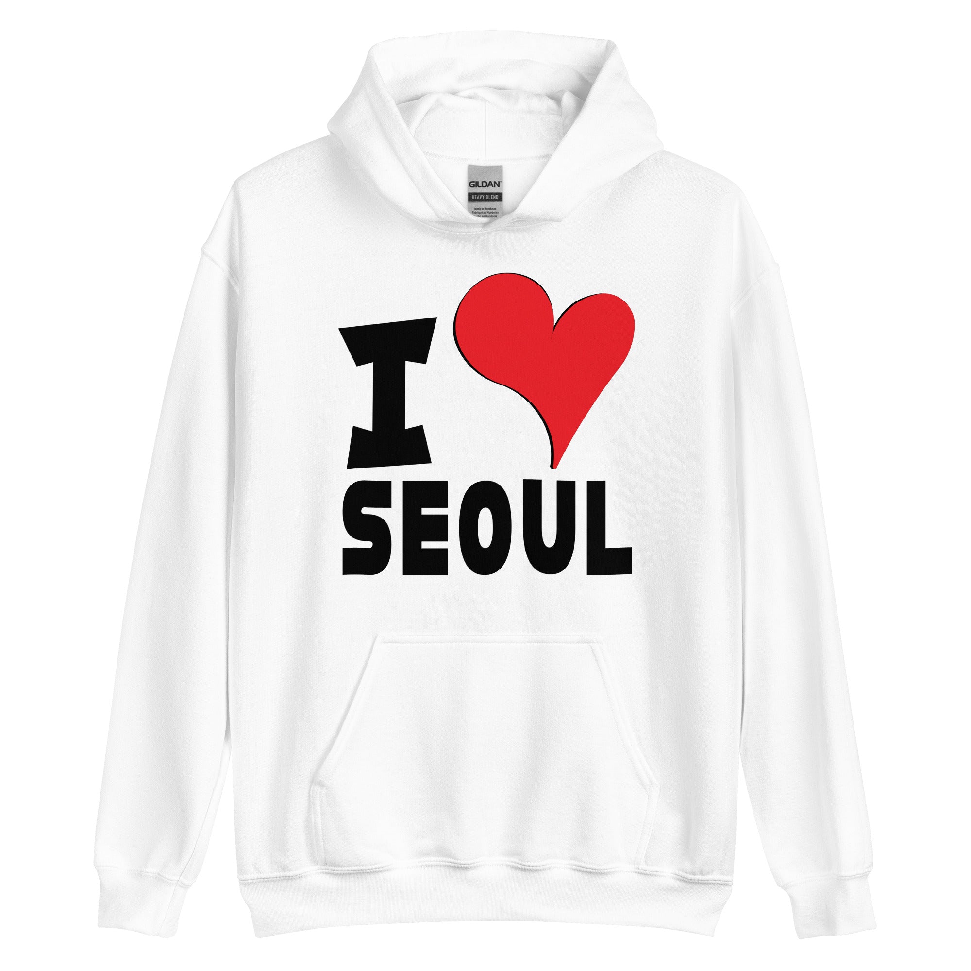 Unisex Hoodie - I Love Seoul Red