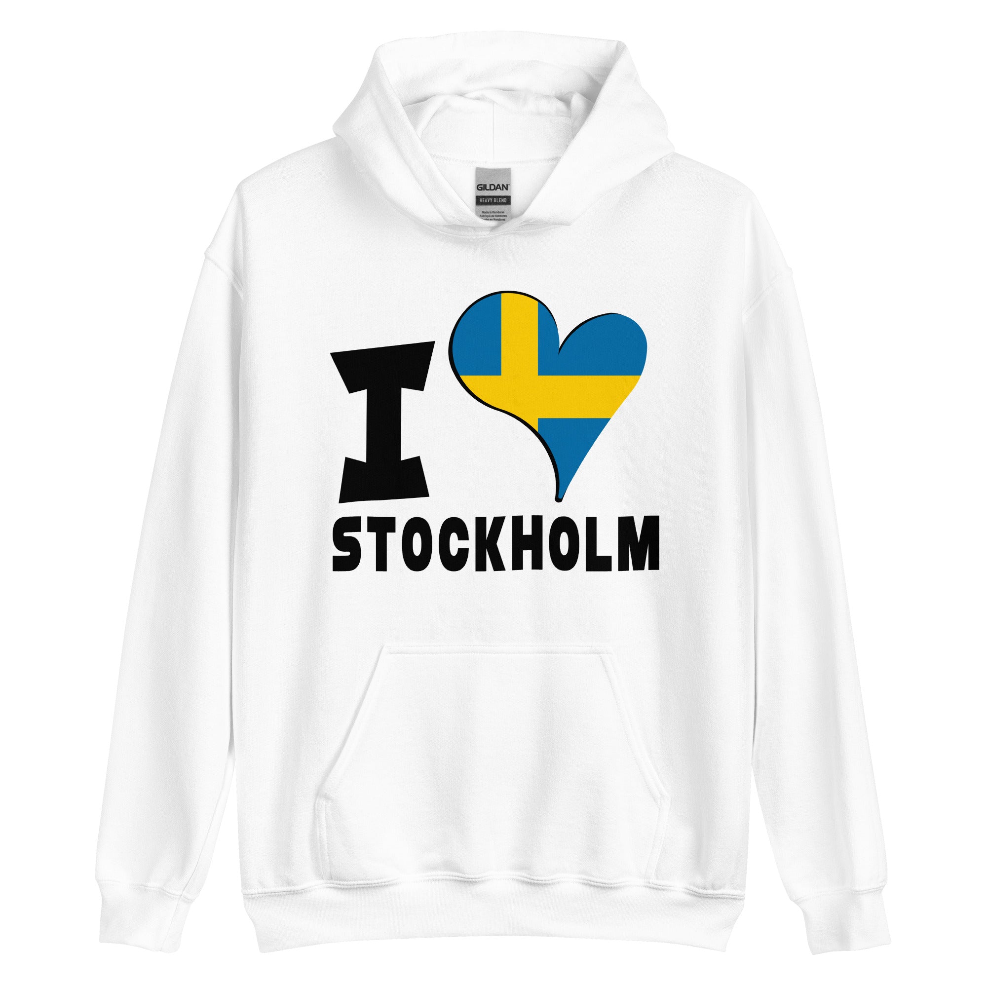 Unisex Hoodie - I Love Stockholm Flag