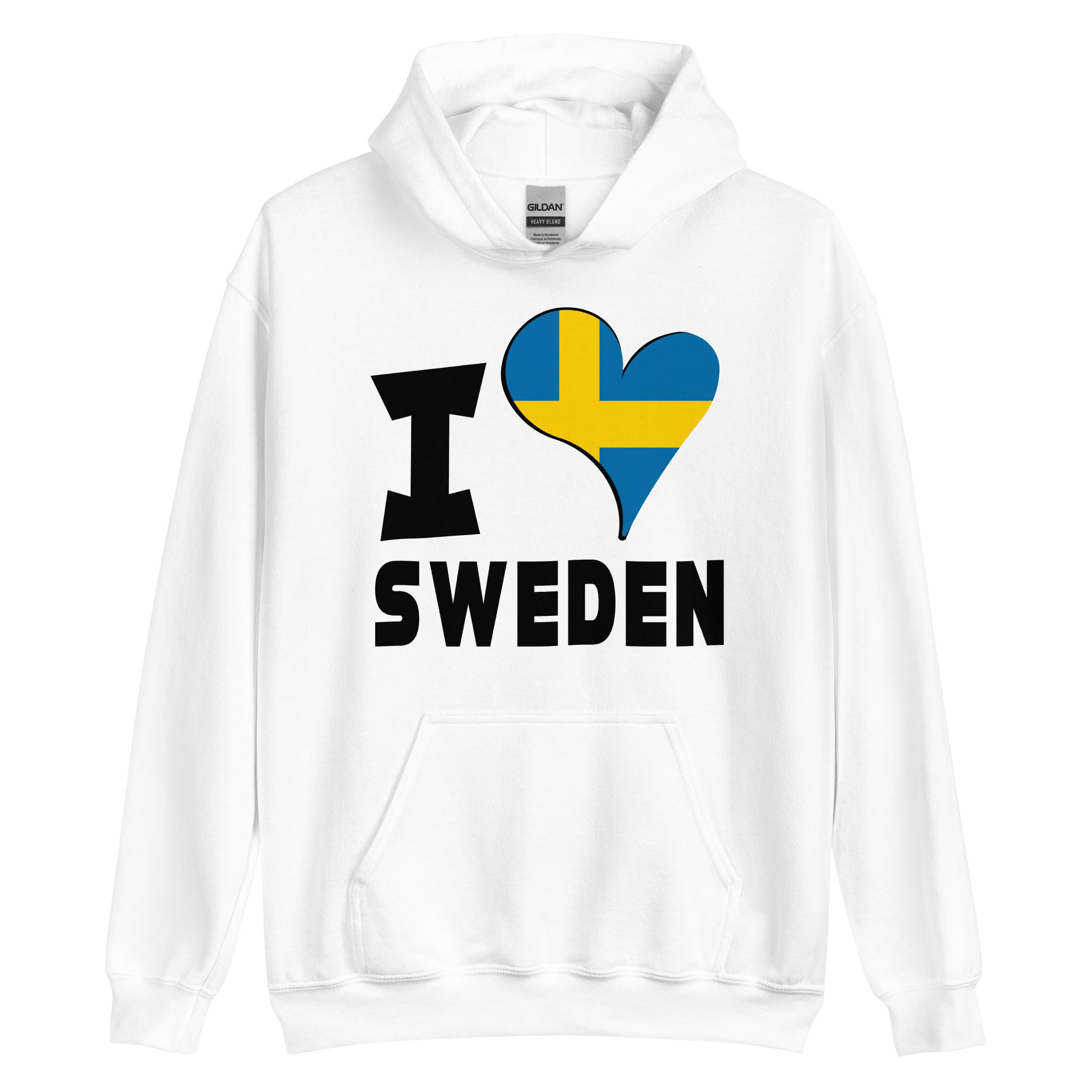 Unisex Hoodie - I Love Sweden Flag