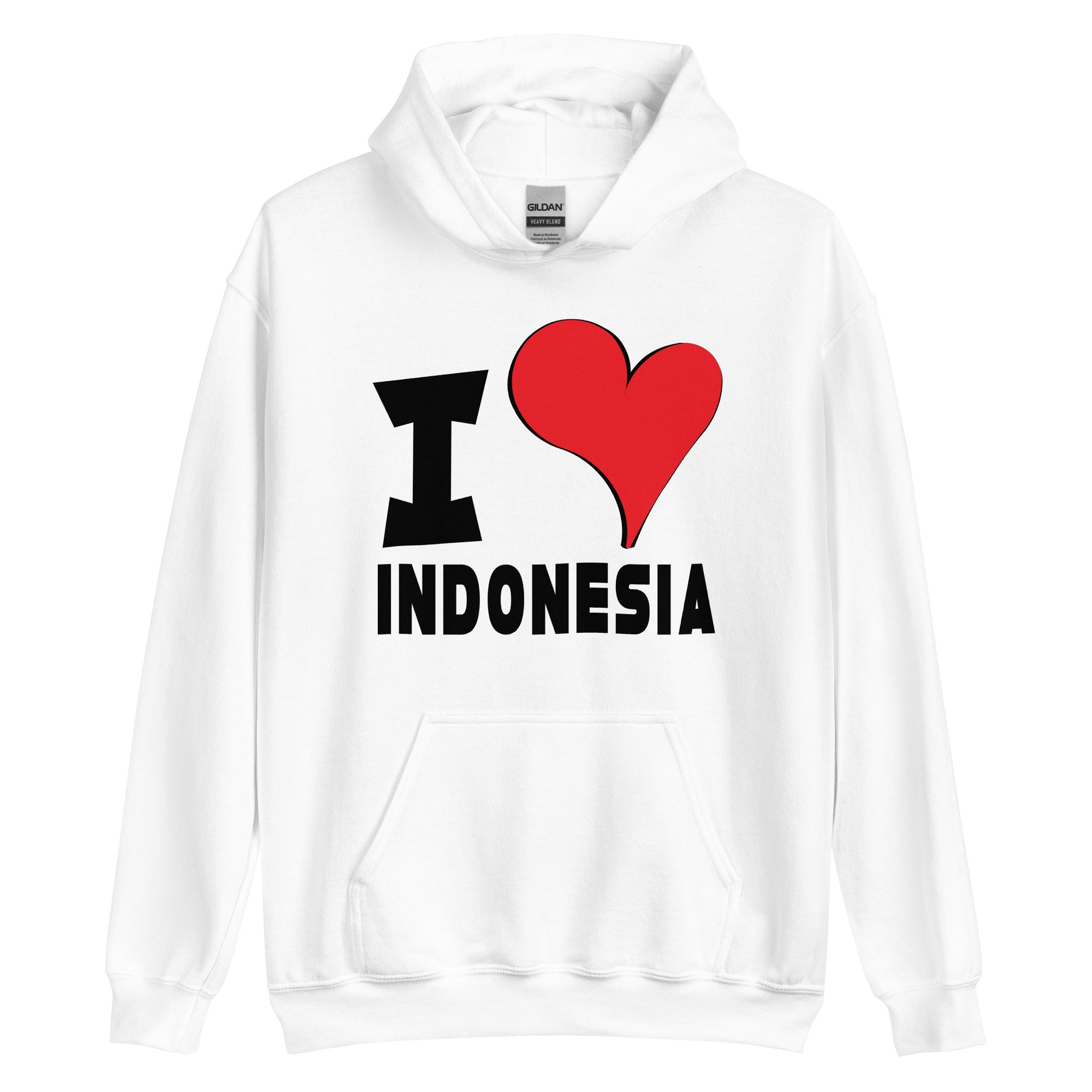 Unisex Hoodie - I Love Indonesia Red