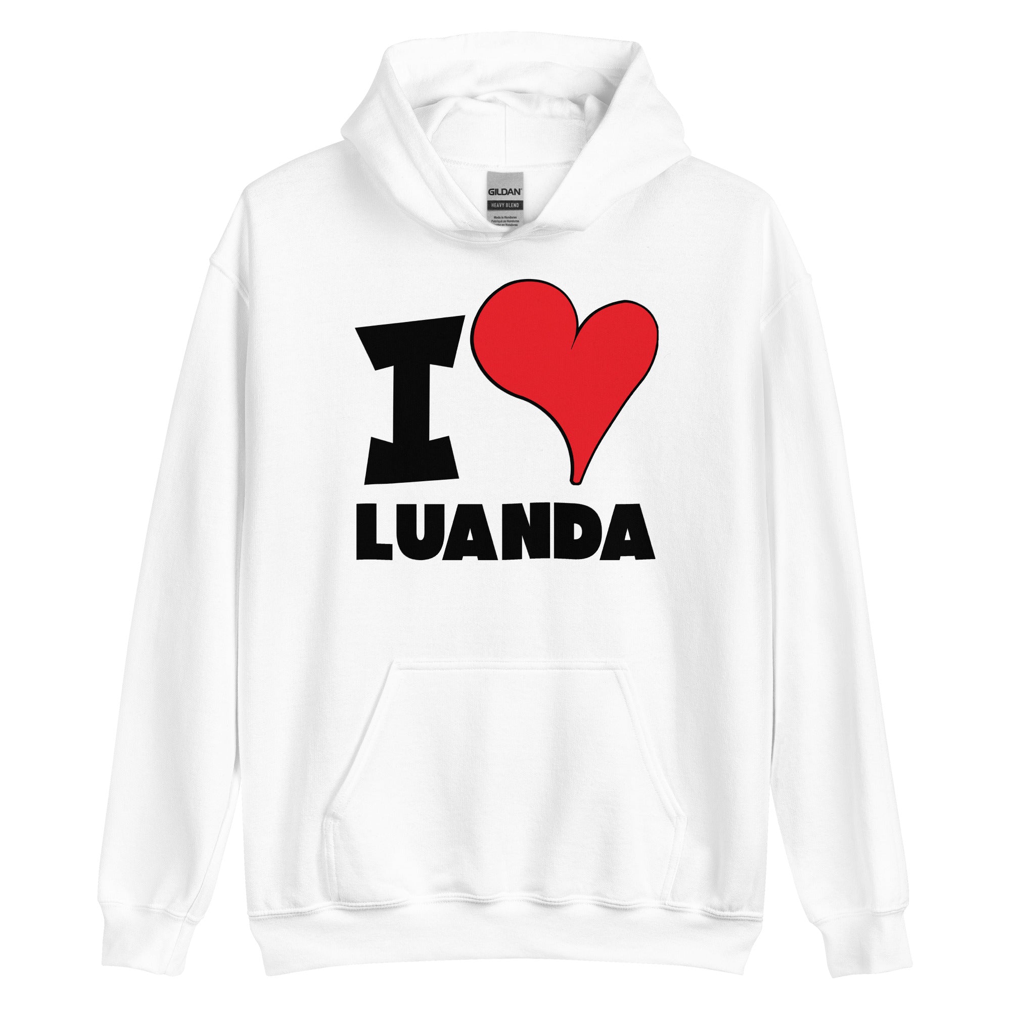 Unisex Hoodie - I Love Luanda Red