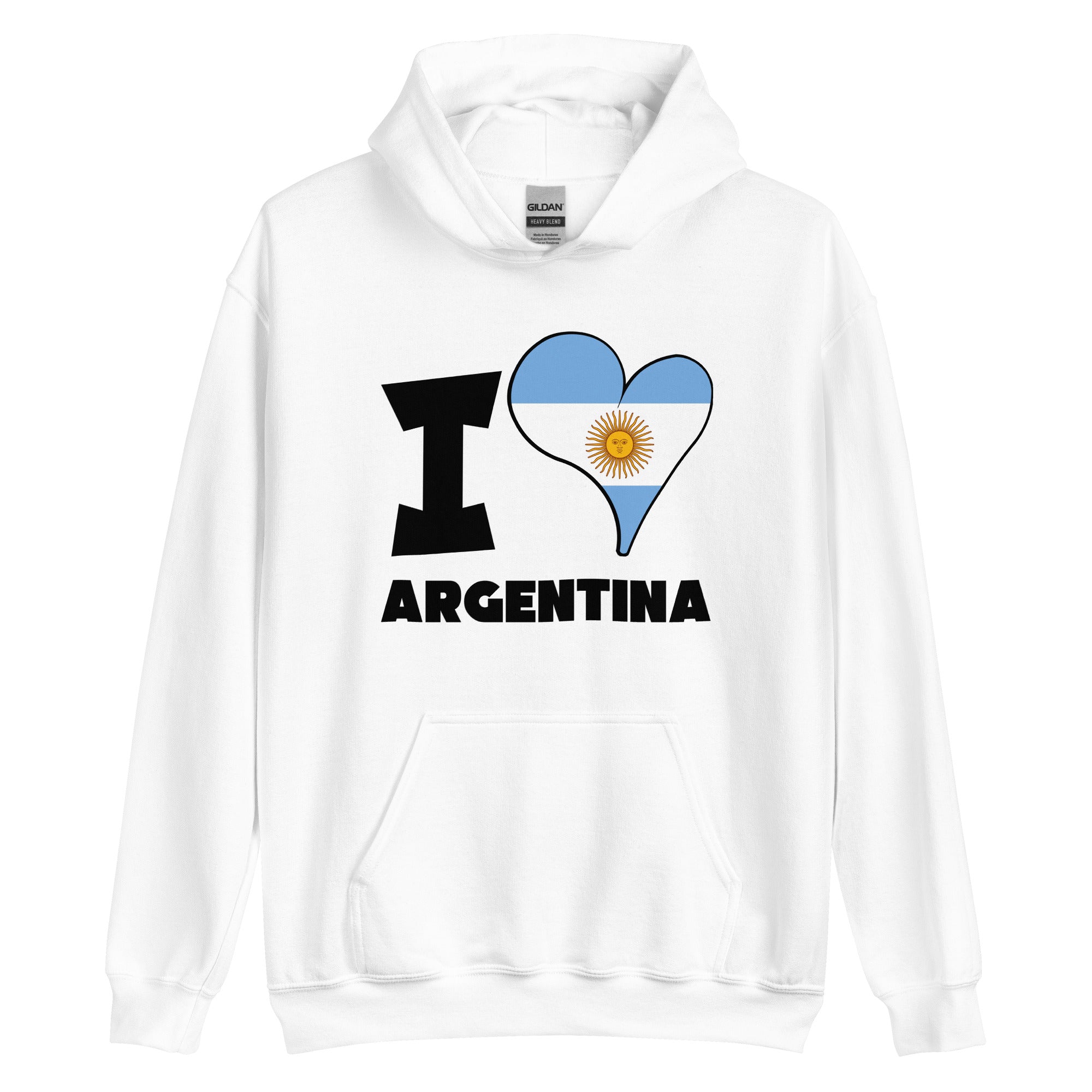 Unisex Hoodie - I Love Argentina Flag