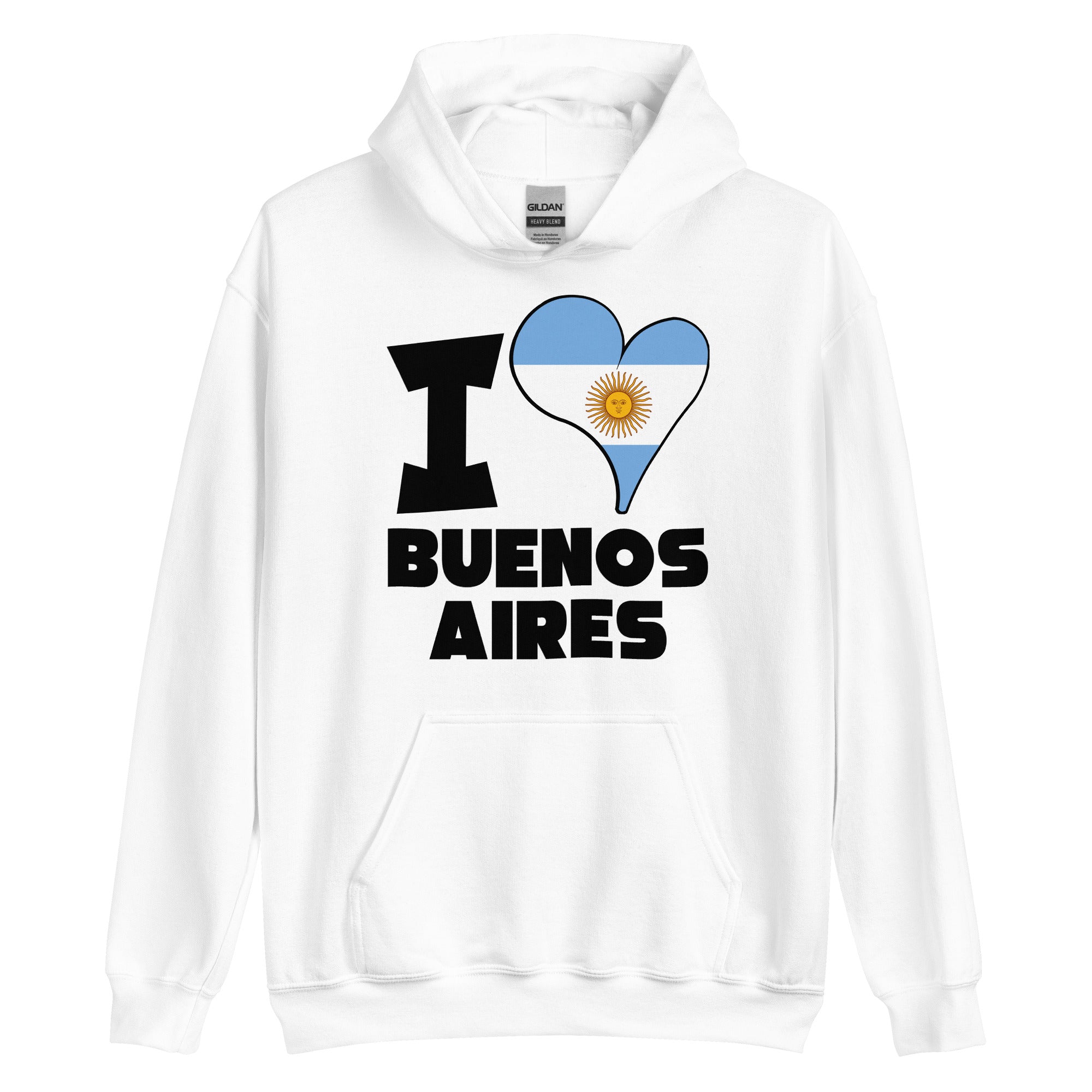 Unisex Hoodie - I Love Buenos Aires Flag