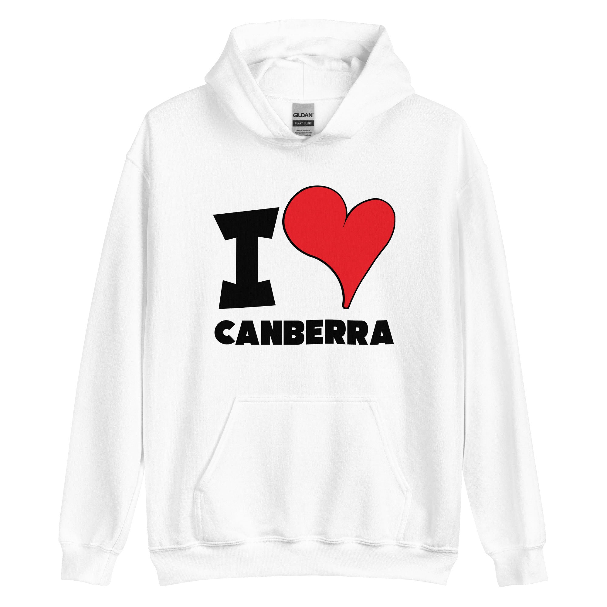 Unisex Hoodie - I Love Canberra Red